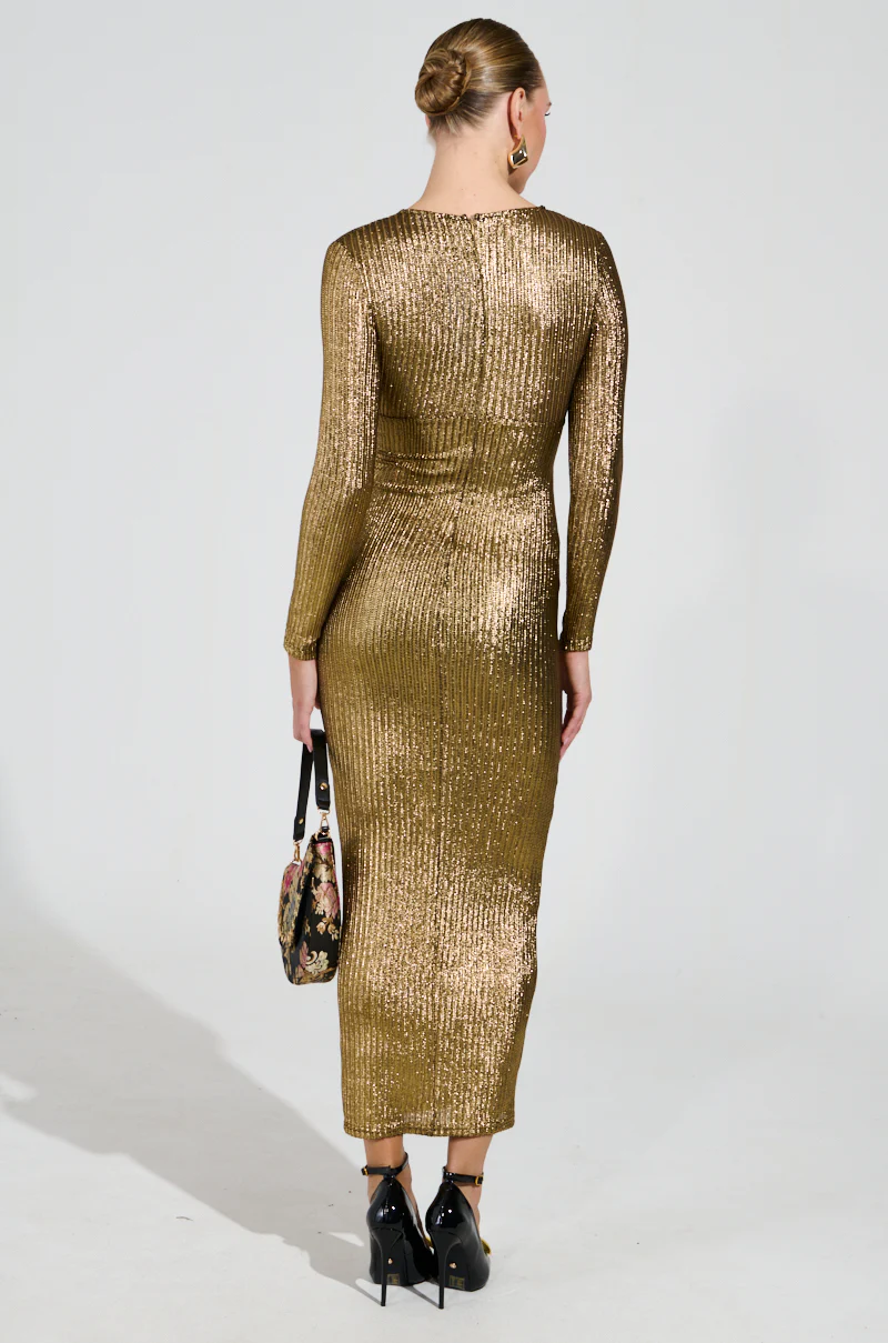 I GOT WHAT YOU LIKE METALLIC MAXI DRESS - Image 5