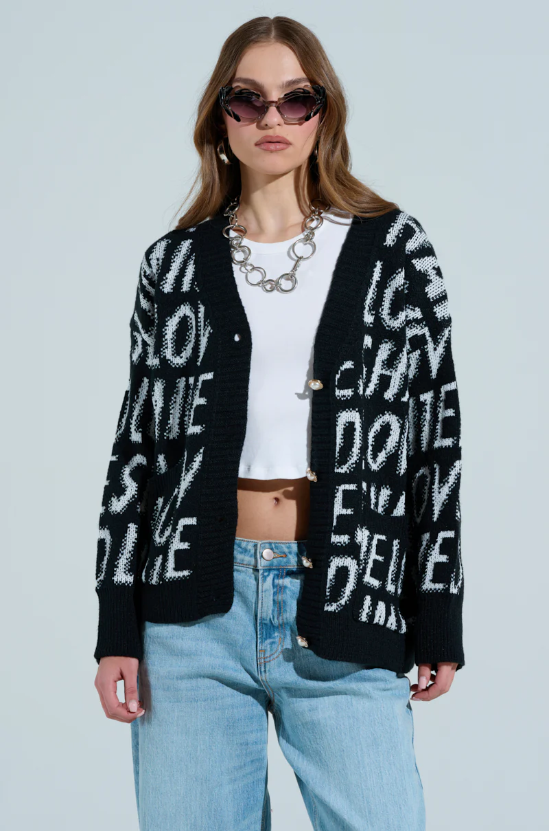 I JUST FEEL LIKE GRAPHIC CARDIGAN - Image 2