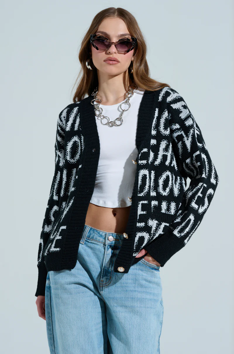 I JUST FEEL LIKE GRAPHIC CARDIGAN - Image 3