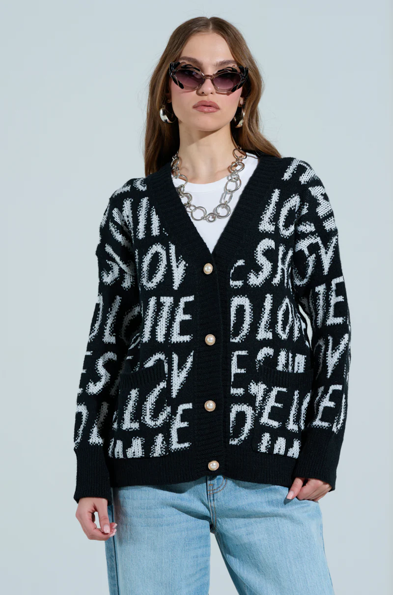I JUST FEEL LIKE GRAPHIC CARDIGAN - Image 4