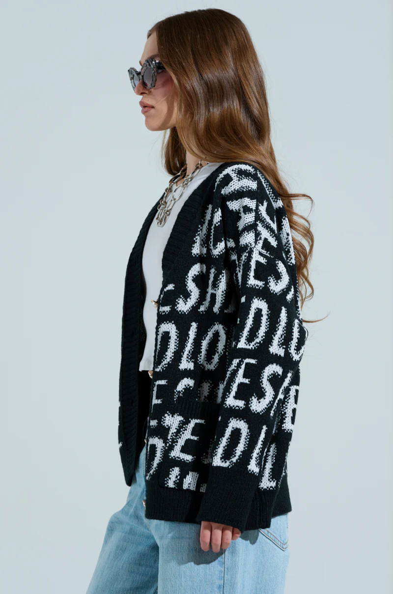 I JUST FEEL LIKE GRAPHIC CARDIGAN - Image 5
