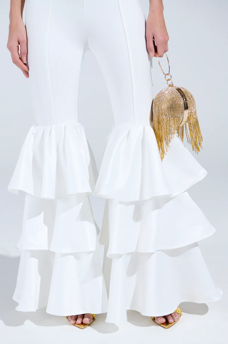 I JUST WANNA DANCE FLARE LEG JUMPSUIT IN WHITE - Image 10