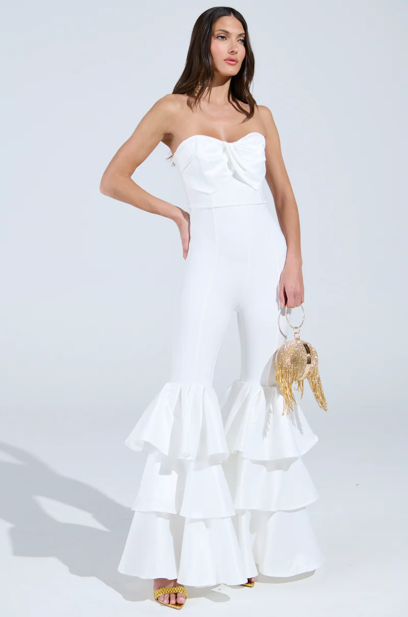 I JUST WANNA DANCE FLARE LEG JUMPSUIT IN WHITE - Image 8