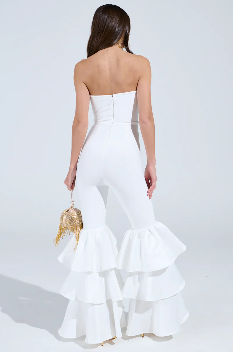 I JUST WANNA DANCE FLARE LEG JUMPSUIT IN WHITE - Image 9