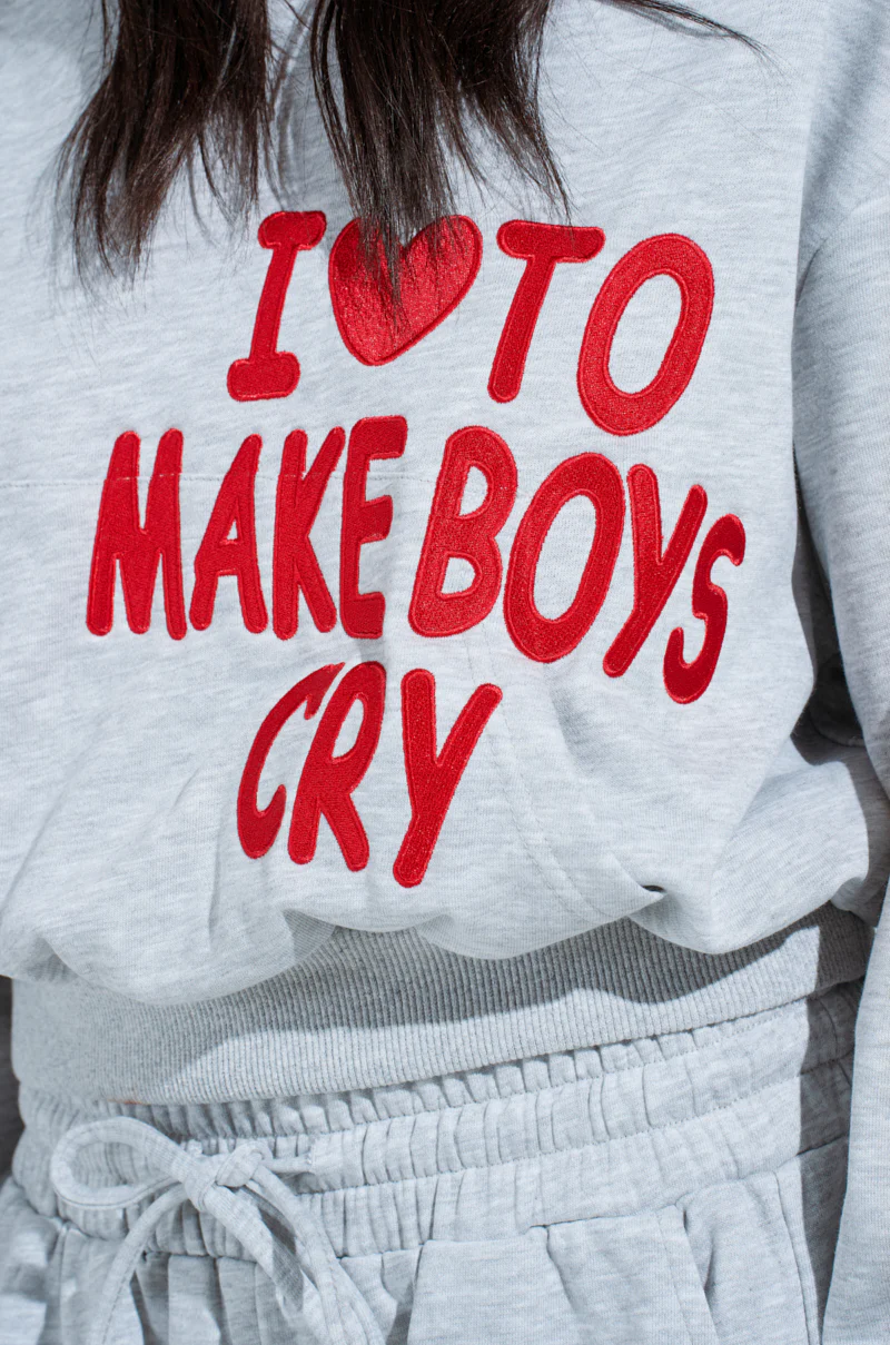 I LOVE TO MAKE BOYS CRY HOODED SWEATSHIRT - Image 7