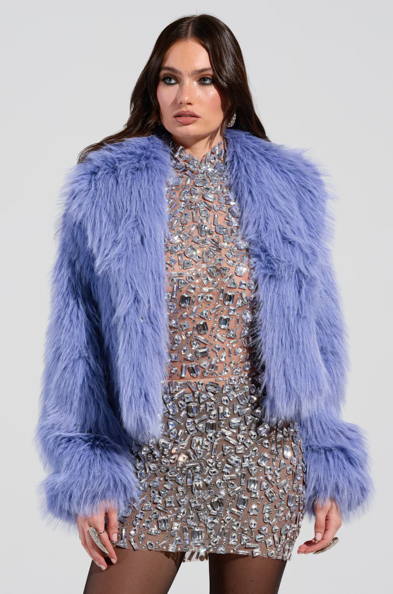I SEE LONDON FAUX FUR JACKET - Image 2