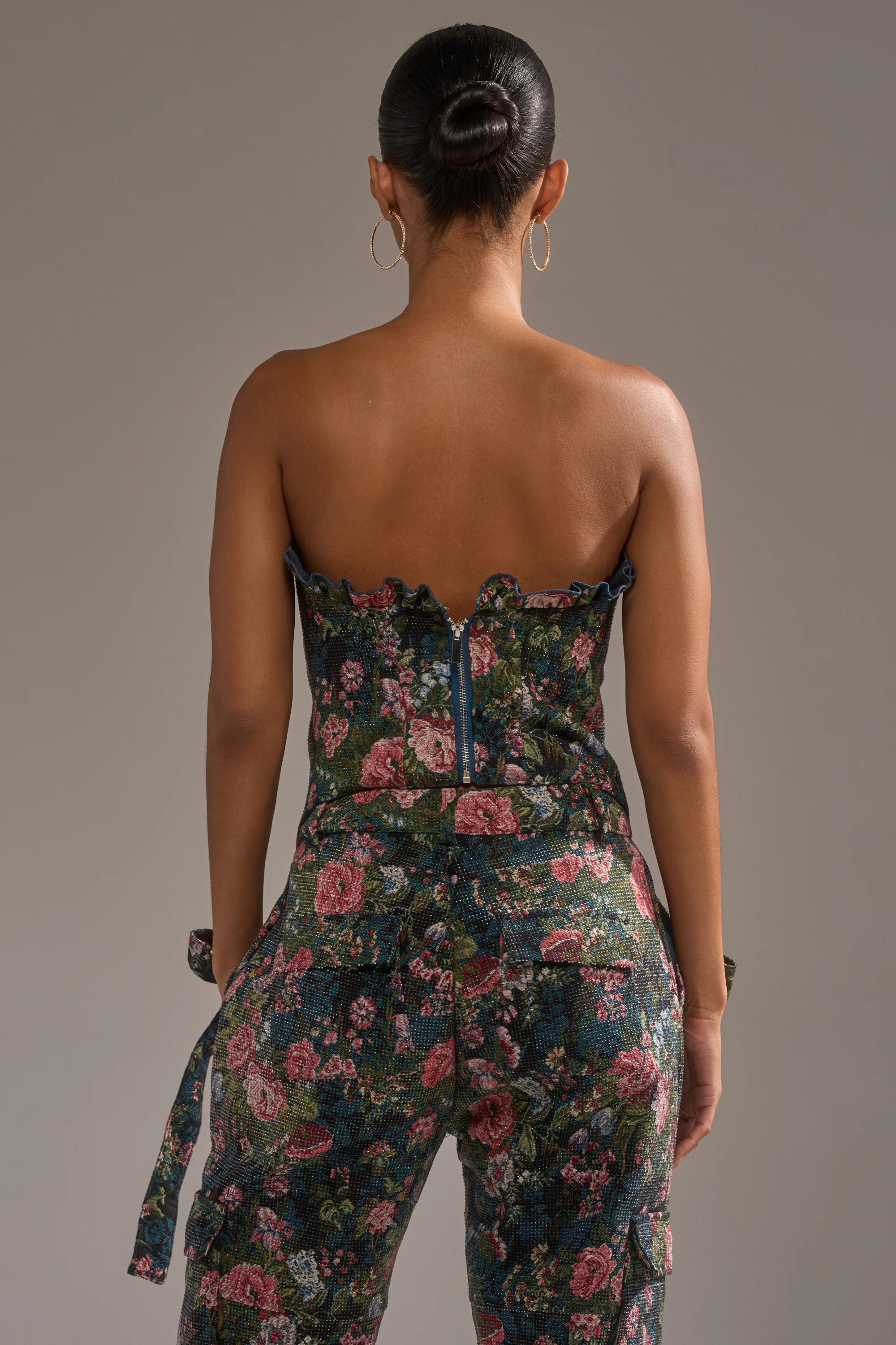 I WANT YOU FLORAL RHINESTONE CORSET - Image 4