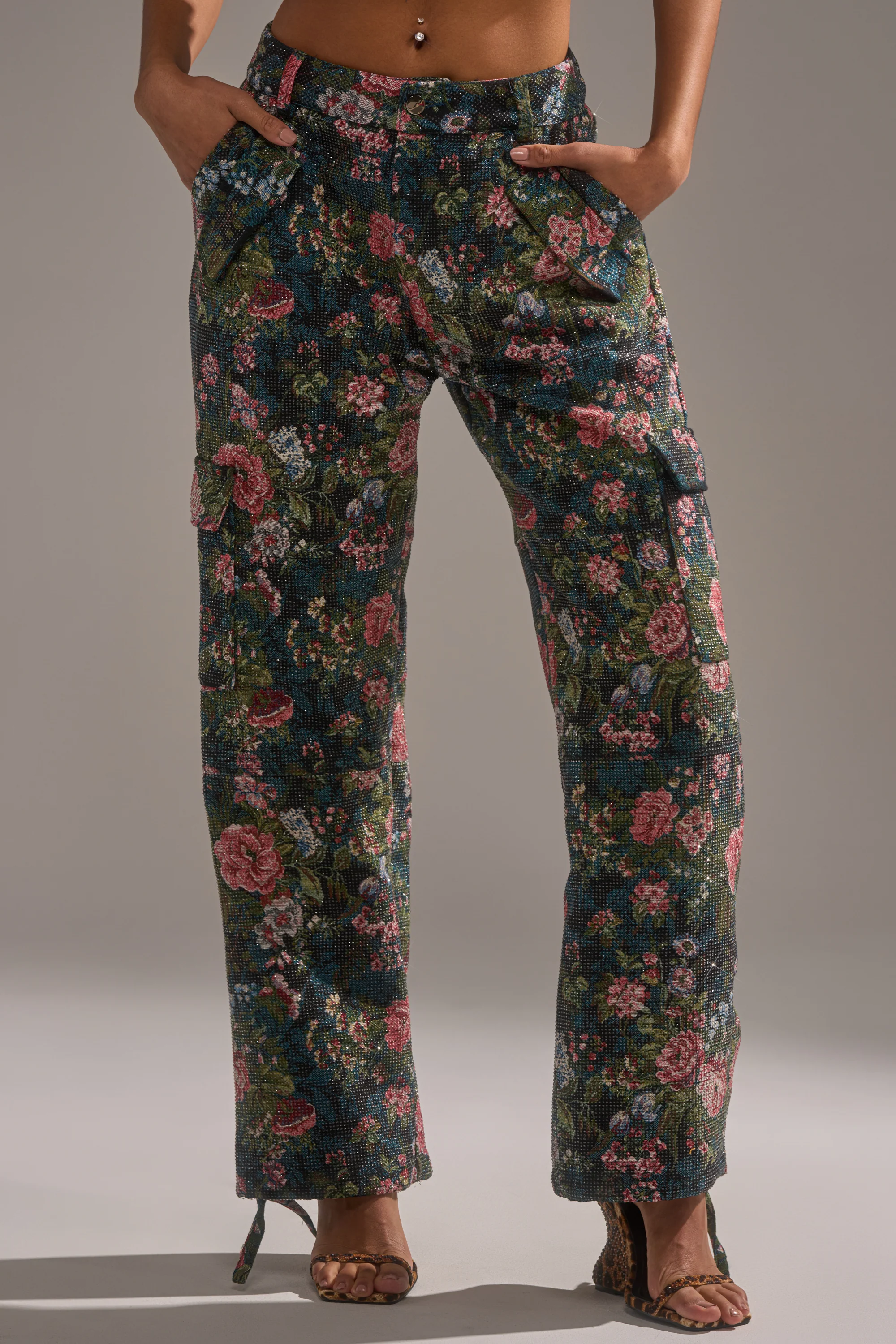 I WANT YOU FLORAL RHINESTONE TROUSER - Image 2