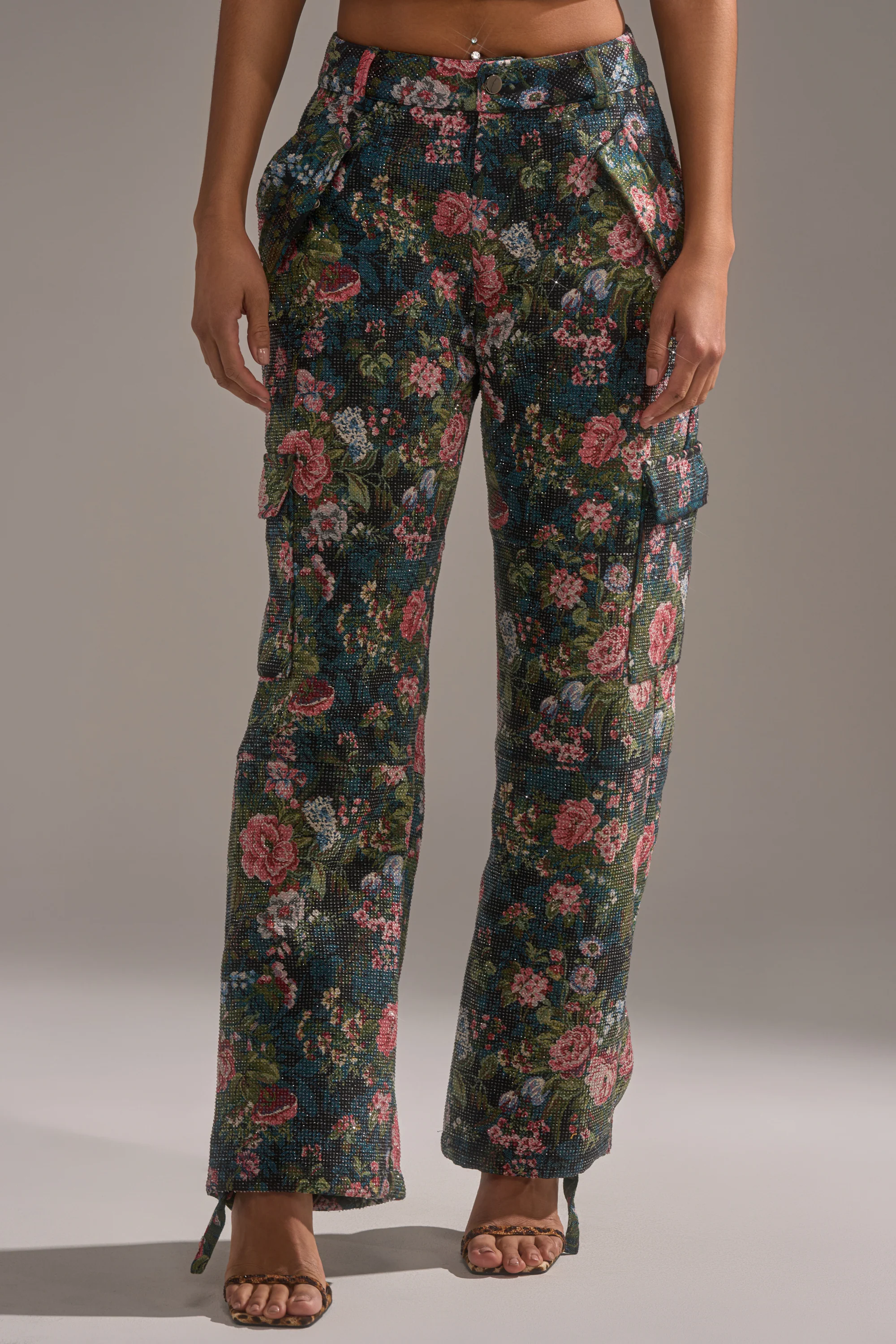 I WANT YOU FLORAL RHINESTONE TROUSER - Image 3
