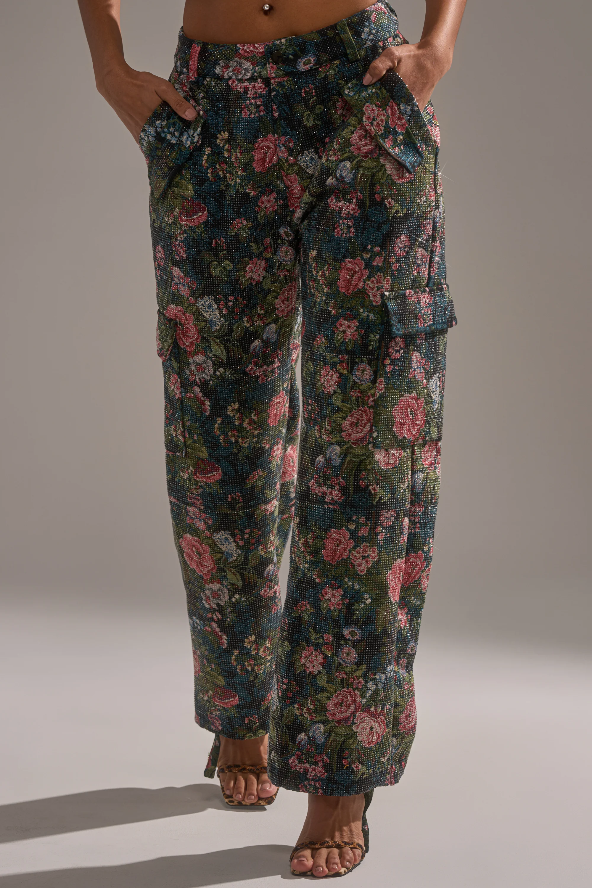 I WANT YOU FLORAL RHINESTONE TROUSER - Image 4