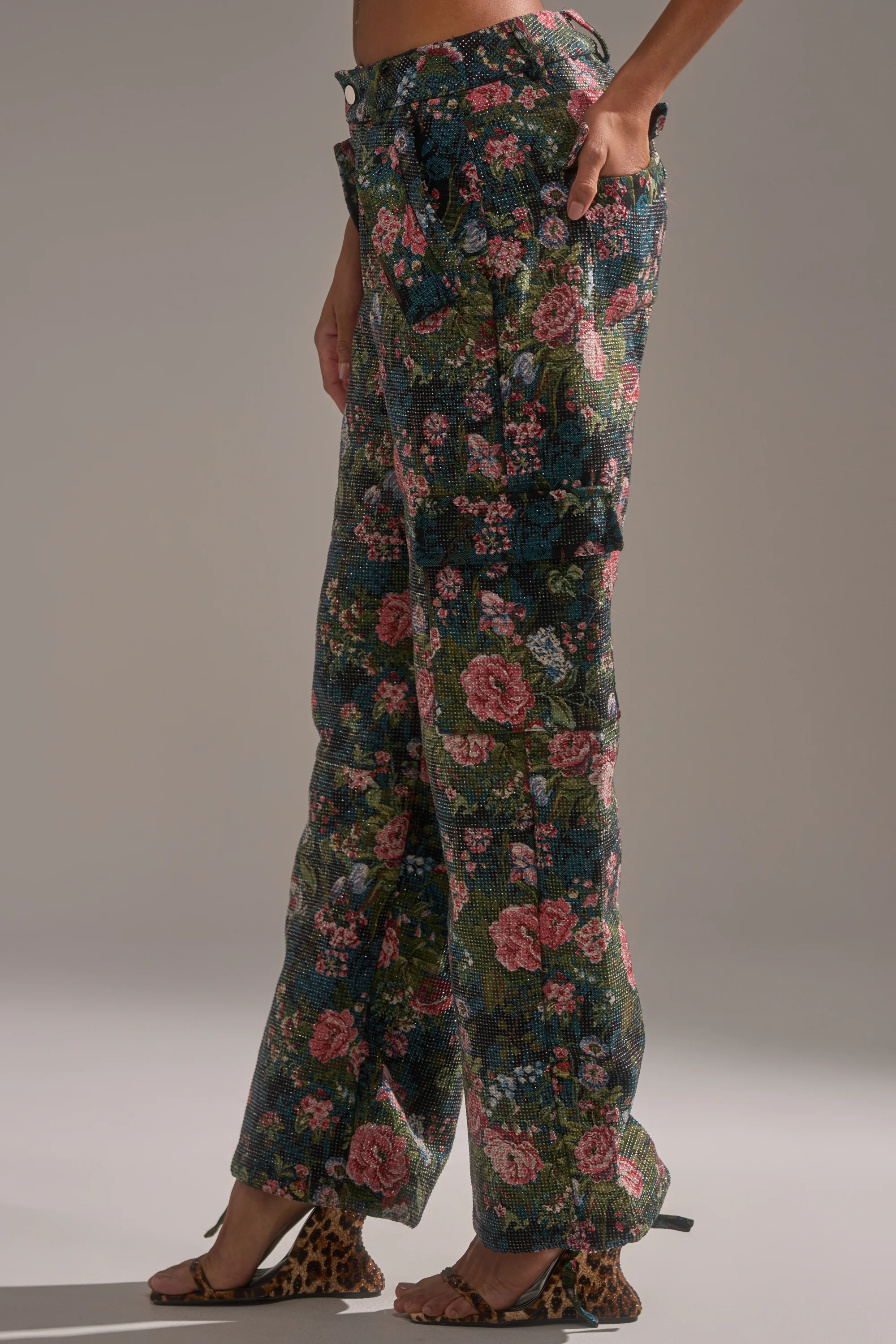 I WANT YOU FLORAL RHINESTONE TROUSER - Image 5