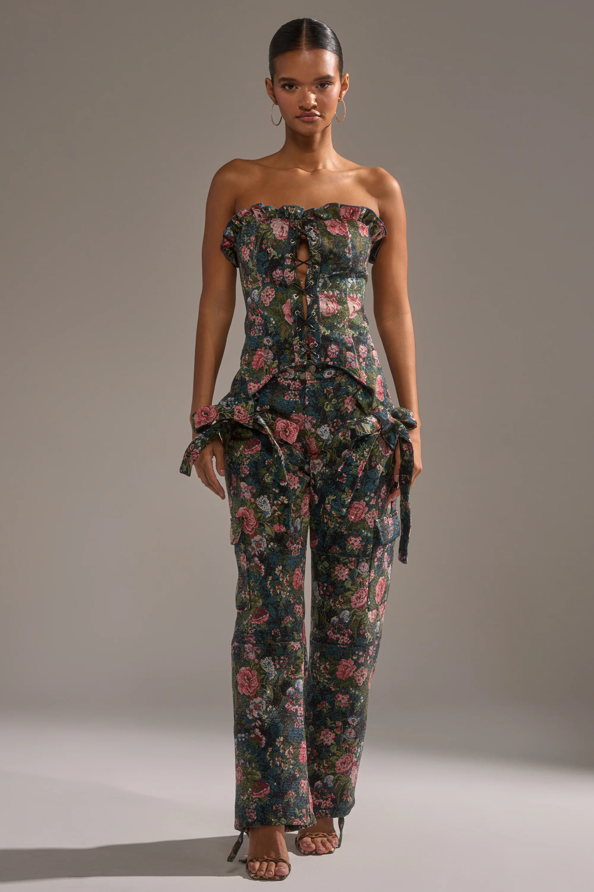 I WANT YOU FLORAL RHINESTONE TROUSER - Image 7