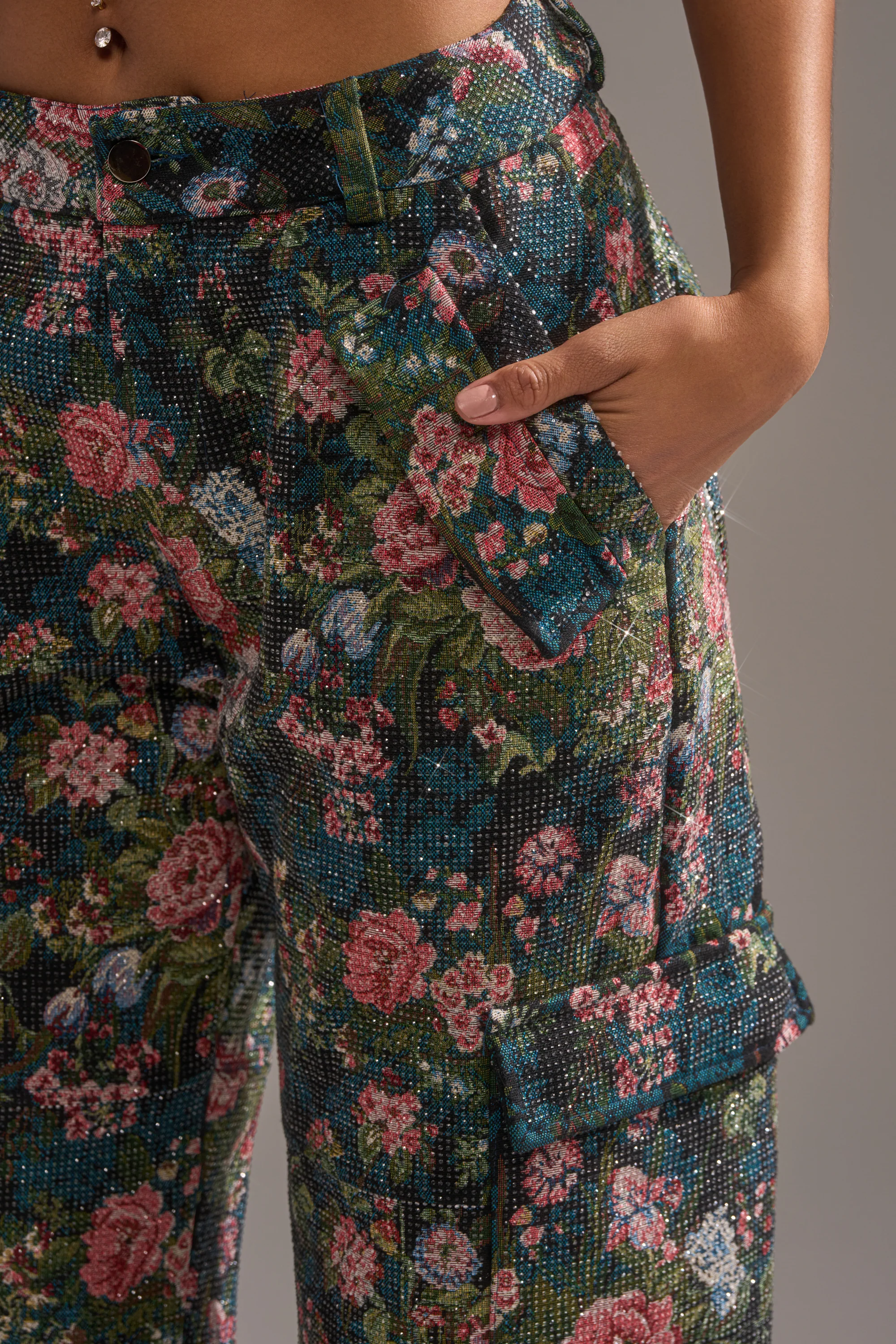 I WANT YOU FLORAL RHINESTONE TROUSER - Image 8