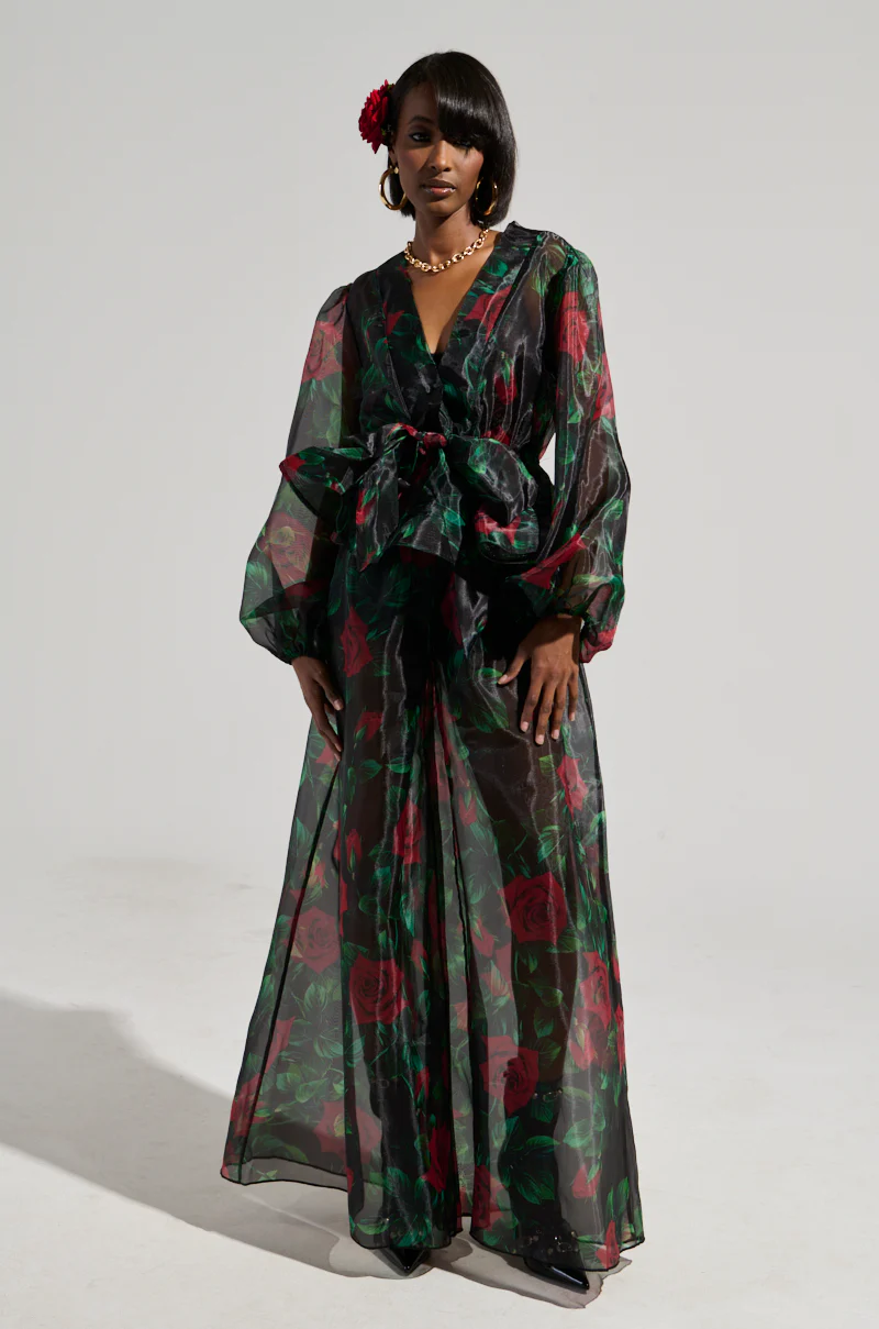 I WISH YOU ROSES TIE FRONT BLOUSE - Image 5