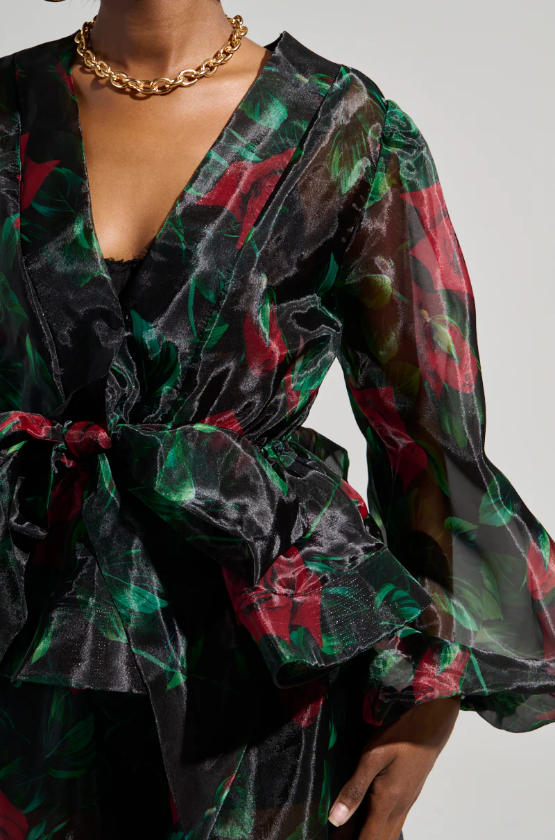 I WISH YOU ROSES TIE FRONT BLOUSE - Image 6
