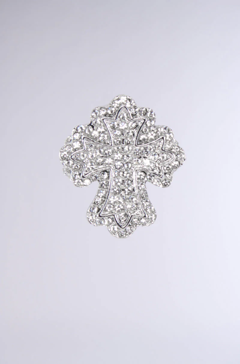 ICE ME OUT CROSS RING