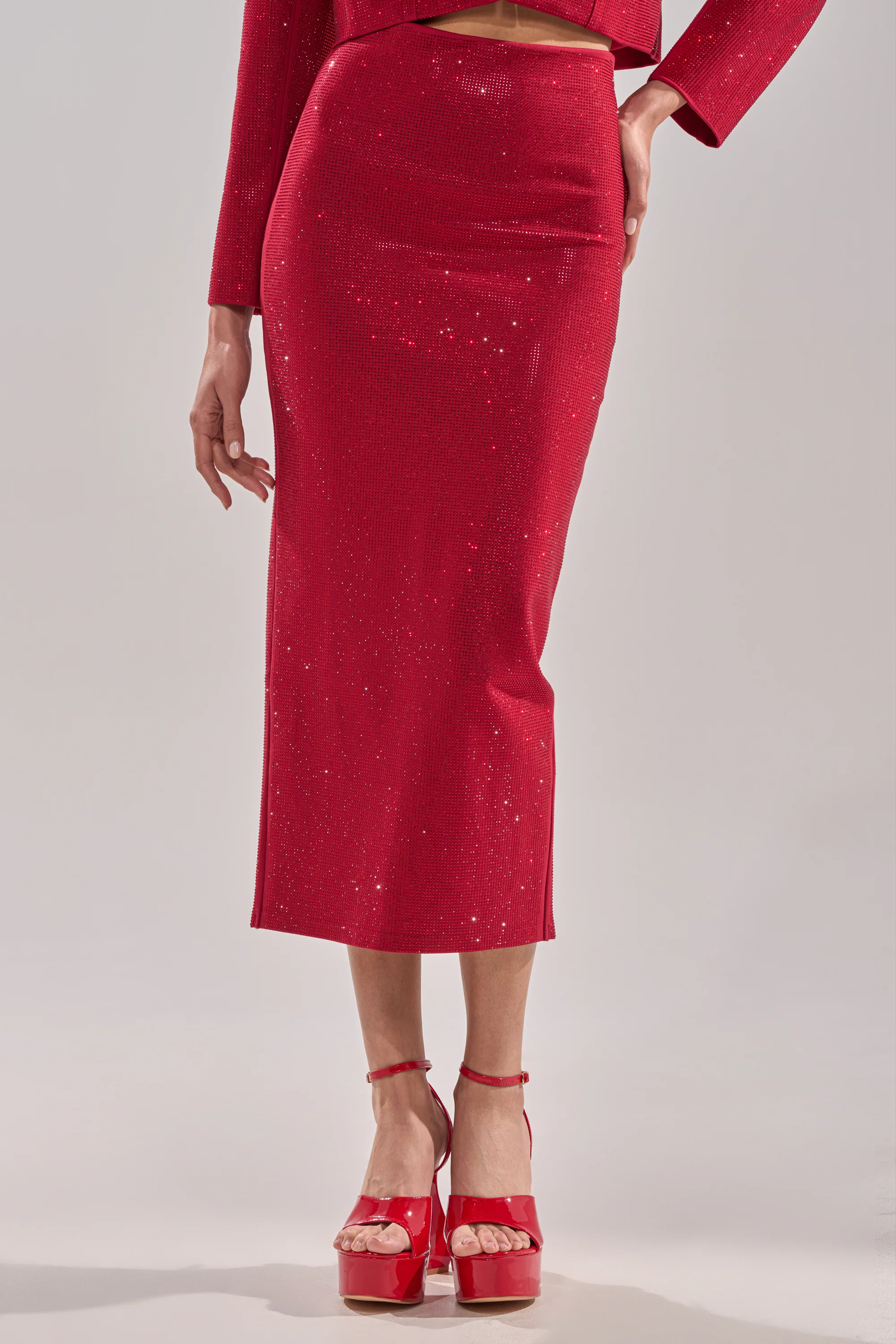 ICED OUT RHINESTONE MAXI SKIRT - Image 5