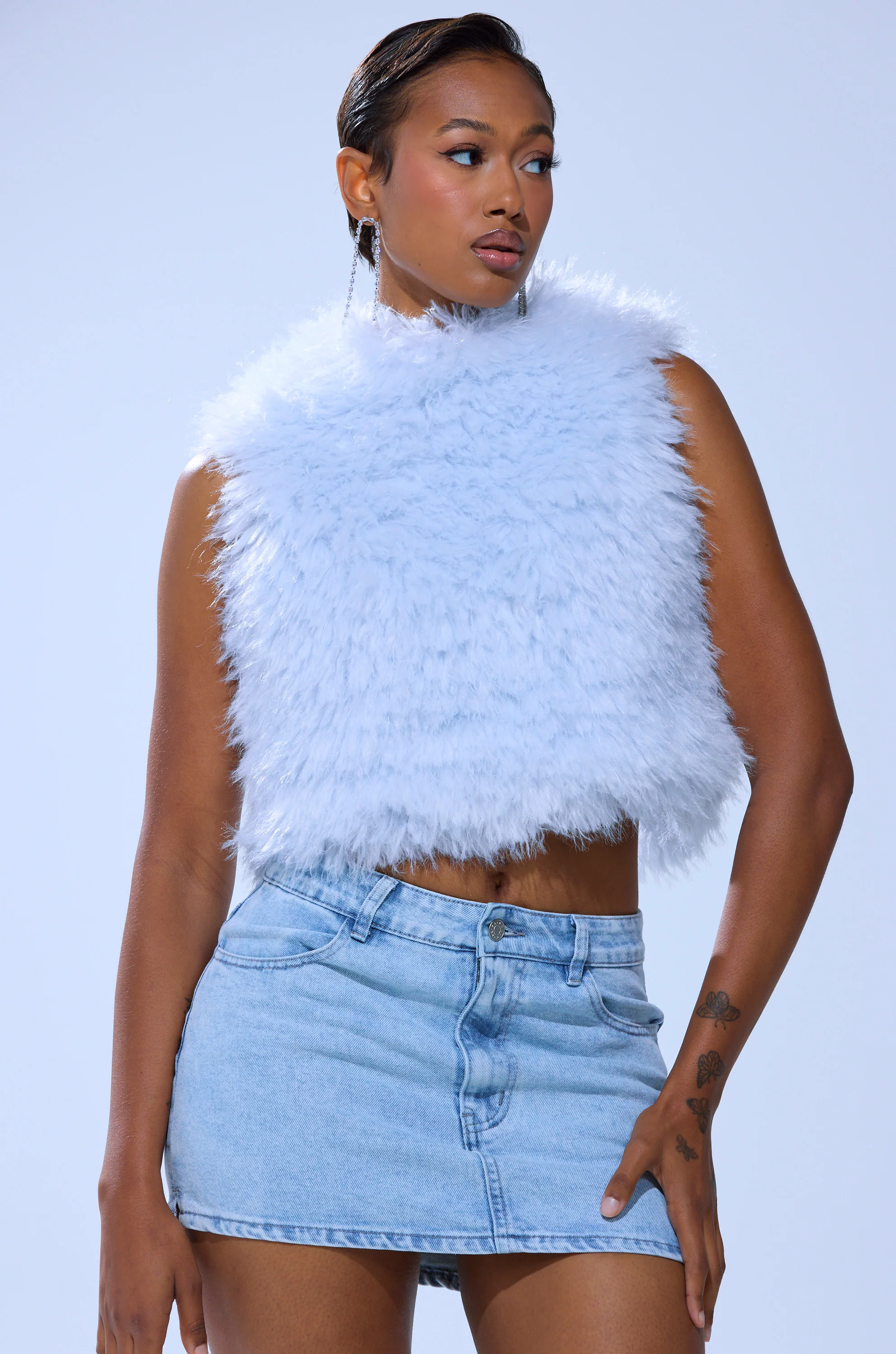 ICY OPEN BACK FUR TOP - Image 4