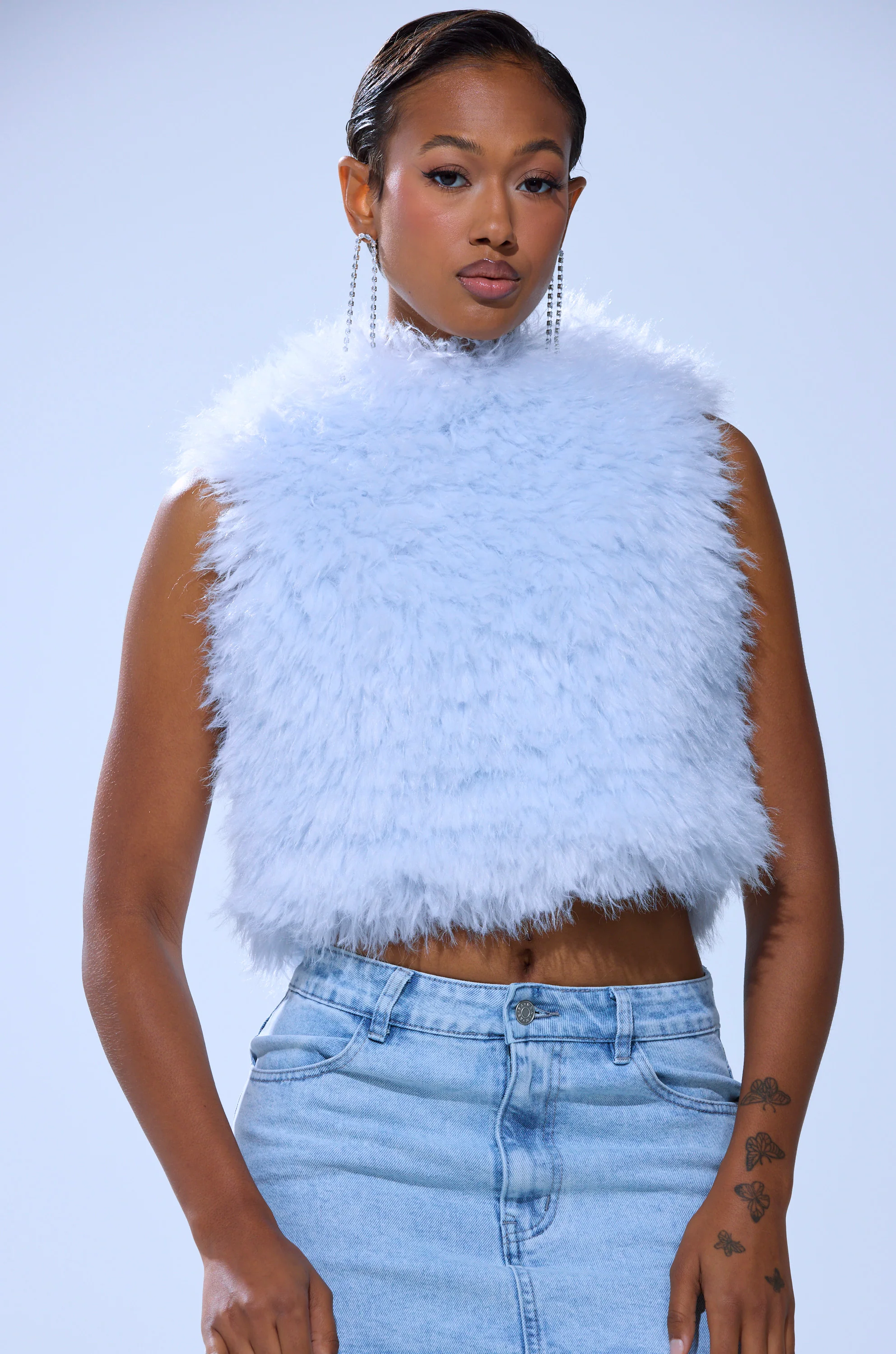 ICY OPEN BACK FUR TOP - Image 5