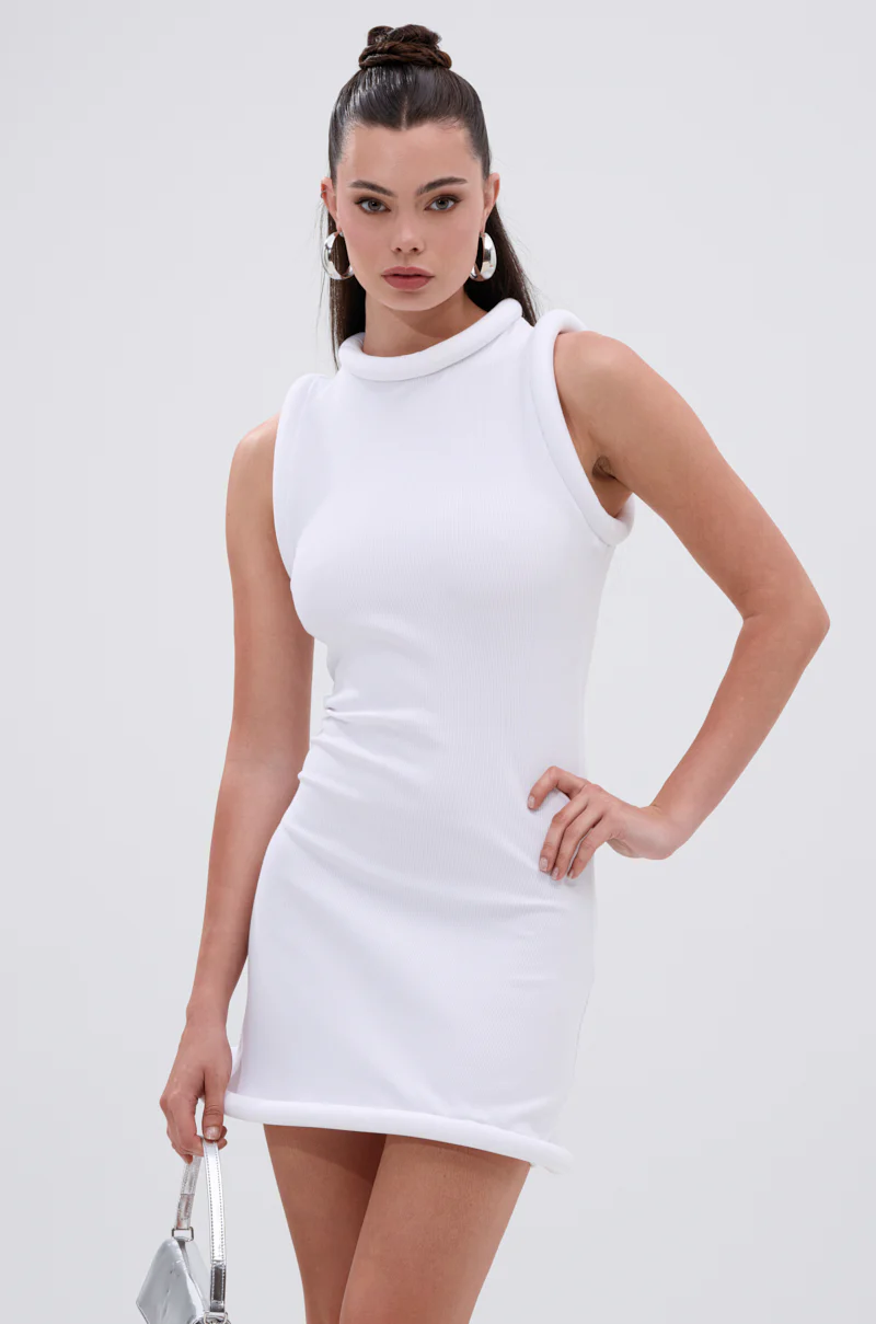 IDK FELT CUTE RIBBED KNIT MINI DRESS - Image 2