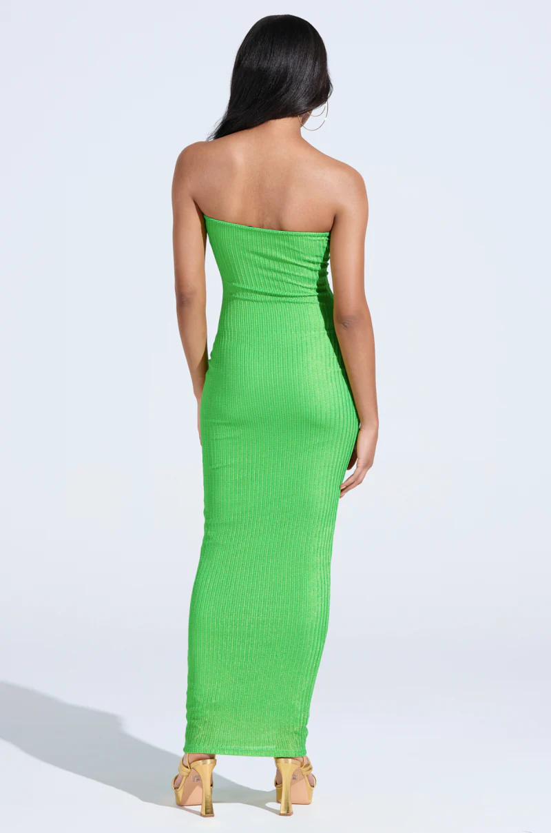 IF YOU'RE LUCKY METALLIC MAXI DRESS IN GREEN - Image 5