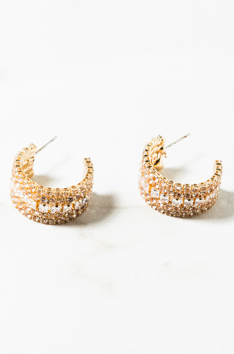 ILY MINI RHINESTONE HOOP - Image 2