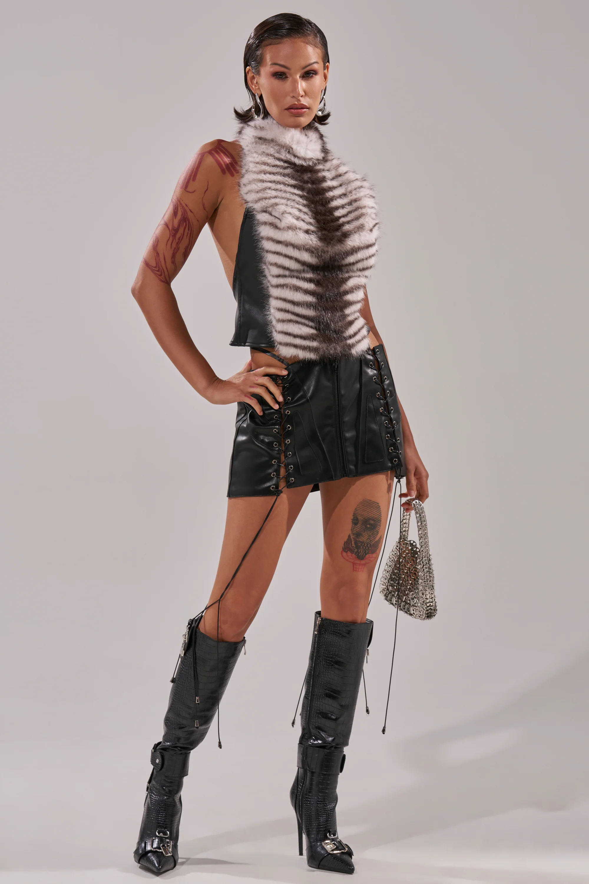 I'M MY OWN SPIRIT ANIMAL MOCK NECK FUR TOP - Image 7