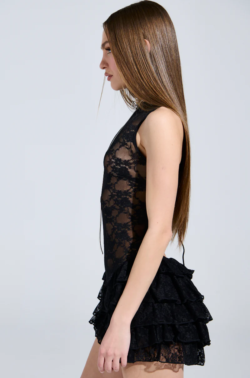 I'M OUTSIDE BACKLESS LACE MINI DRESS - Image 2