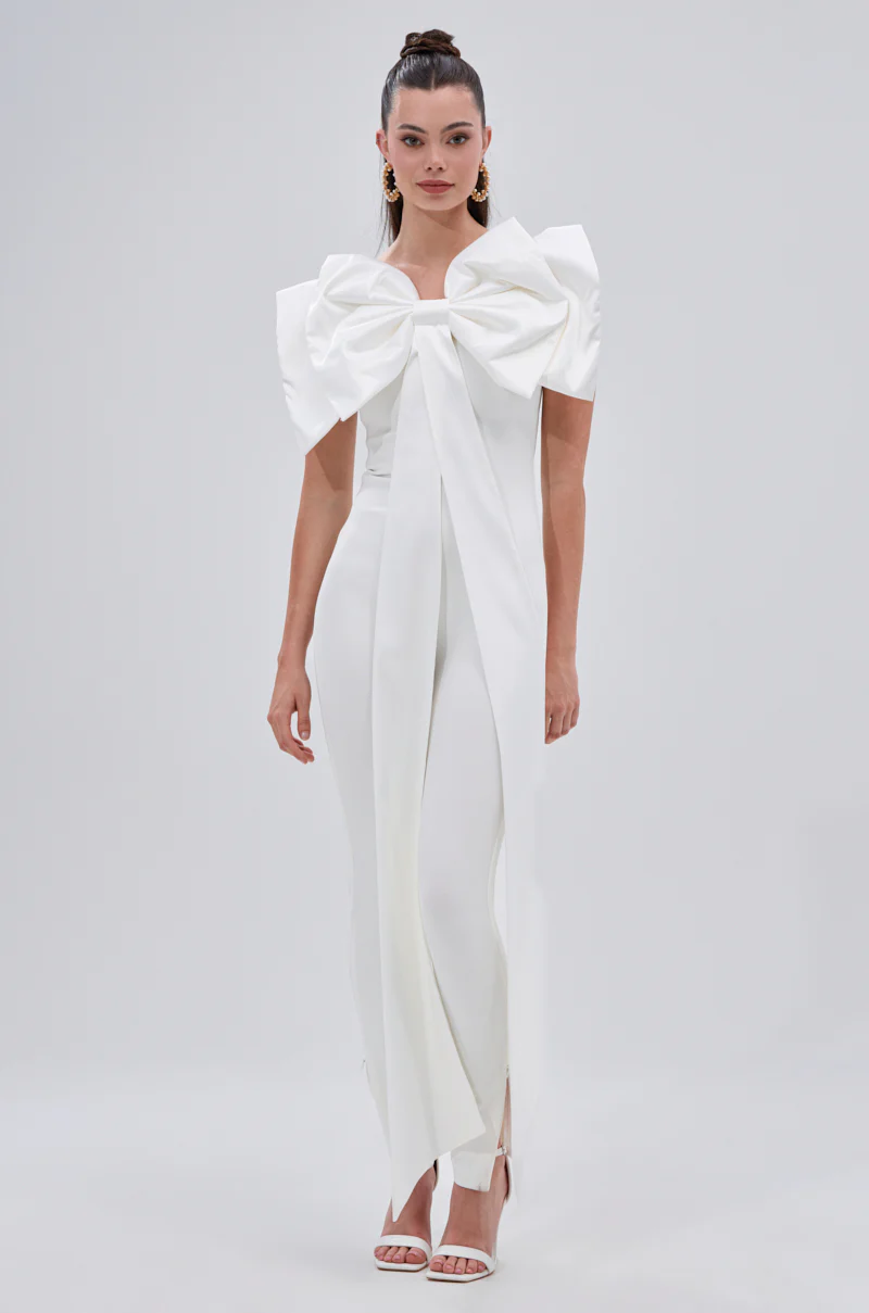 I'M THE GIFT VELVET JUMPSUIT WITH A BOW - Image 2