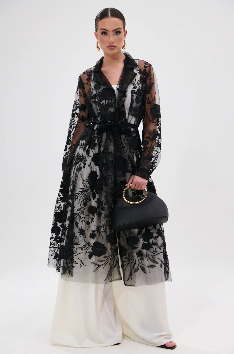 IN BLOOM SHEER TRENCH IN BLACK - Image 3