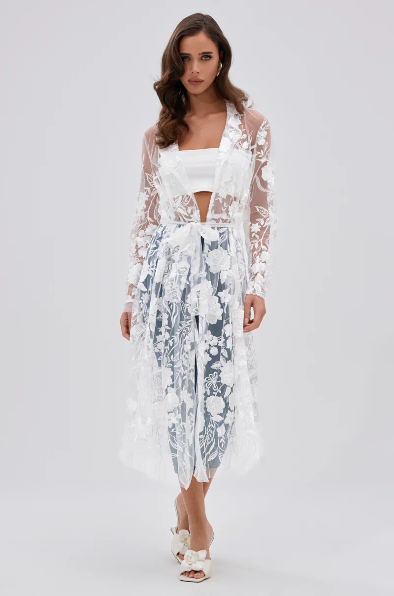 IN BLOOM SHEER TRENCH IN WHITE - Image 2