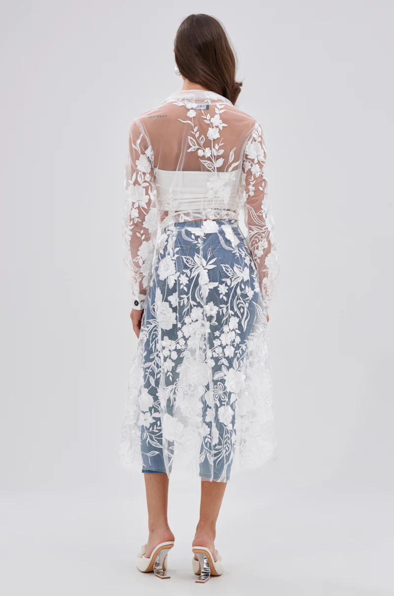IN BLOOM SHEER TRENCH IN WHITE - Image 4