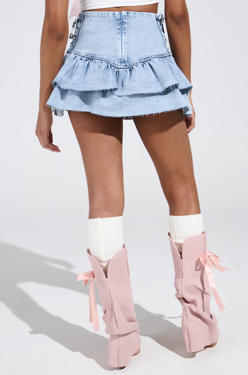 IN LOVE WITH YOU MINI DENIM SKIRT - Image 5