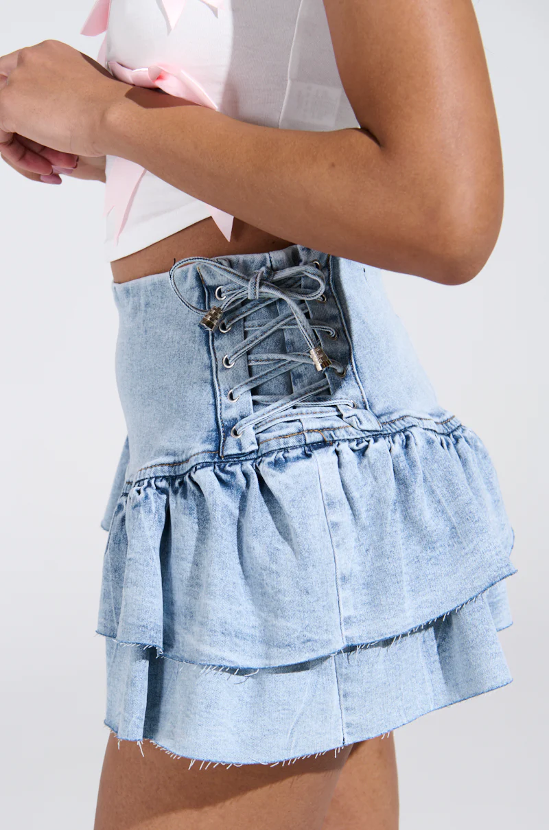 IN LOVE WITH YOU MINI DENIM SKIRT - Image 8