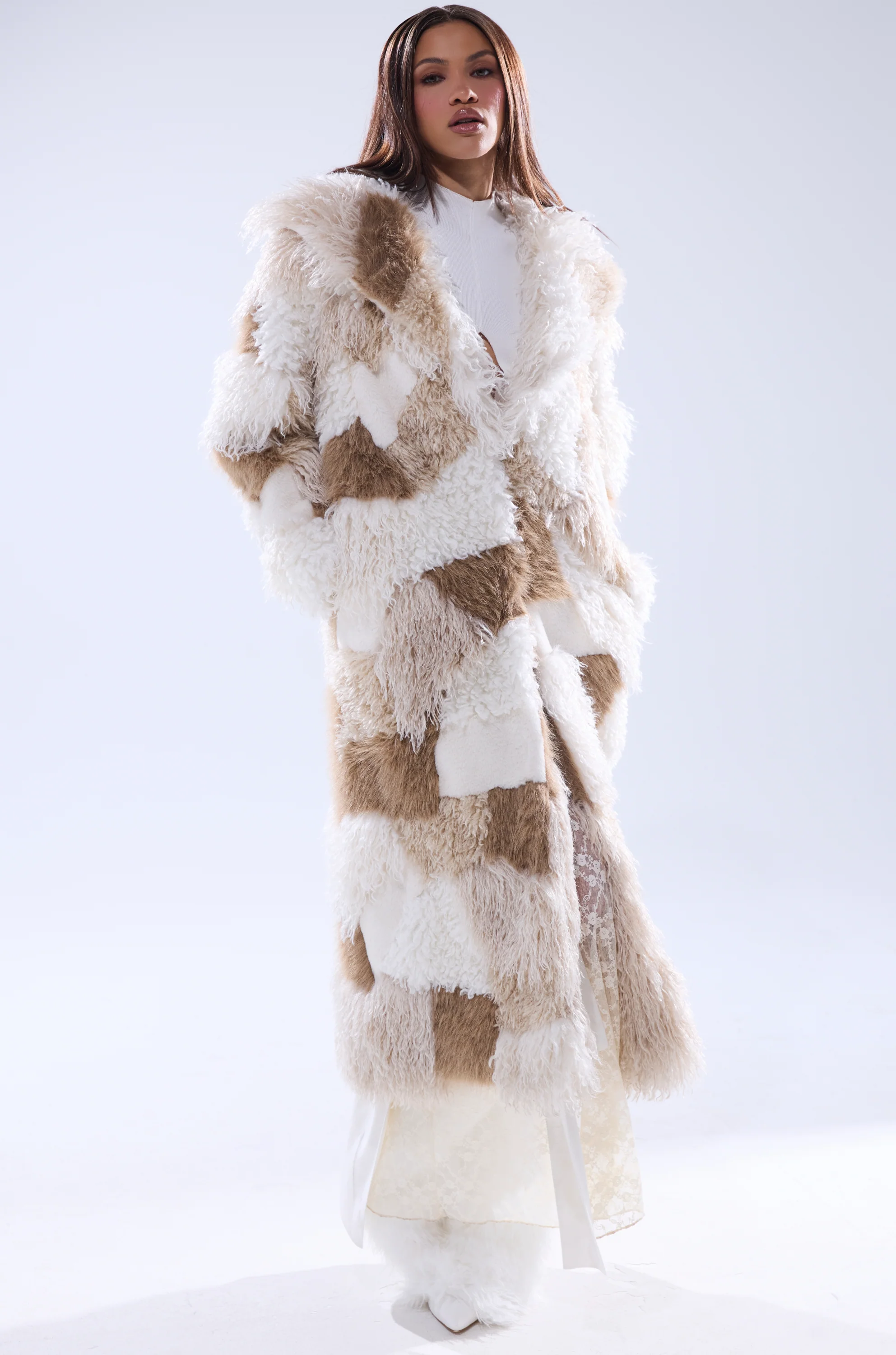 IN MY FEELS PATCHWORK FAUX FUR COAT - Image 3