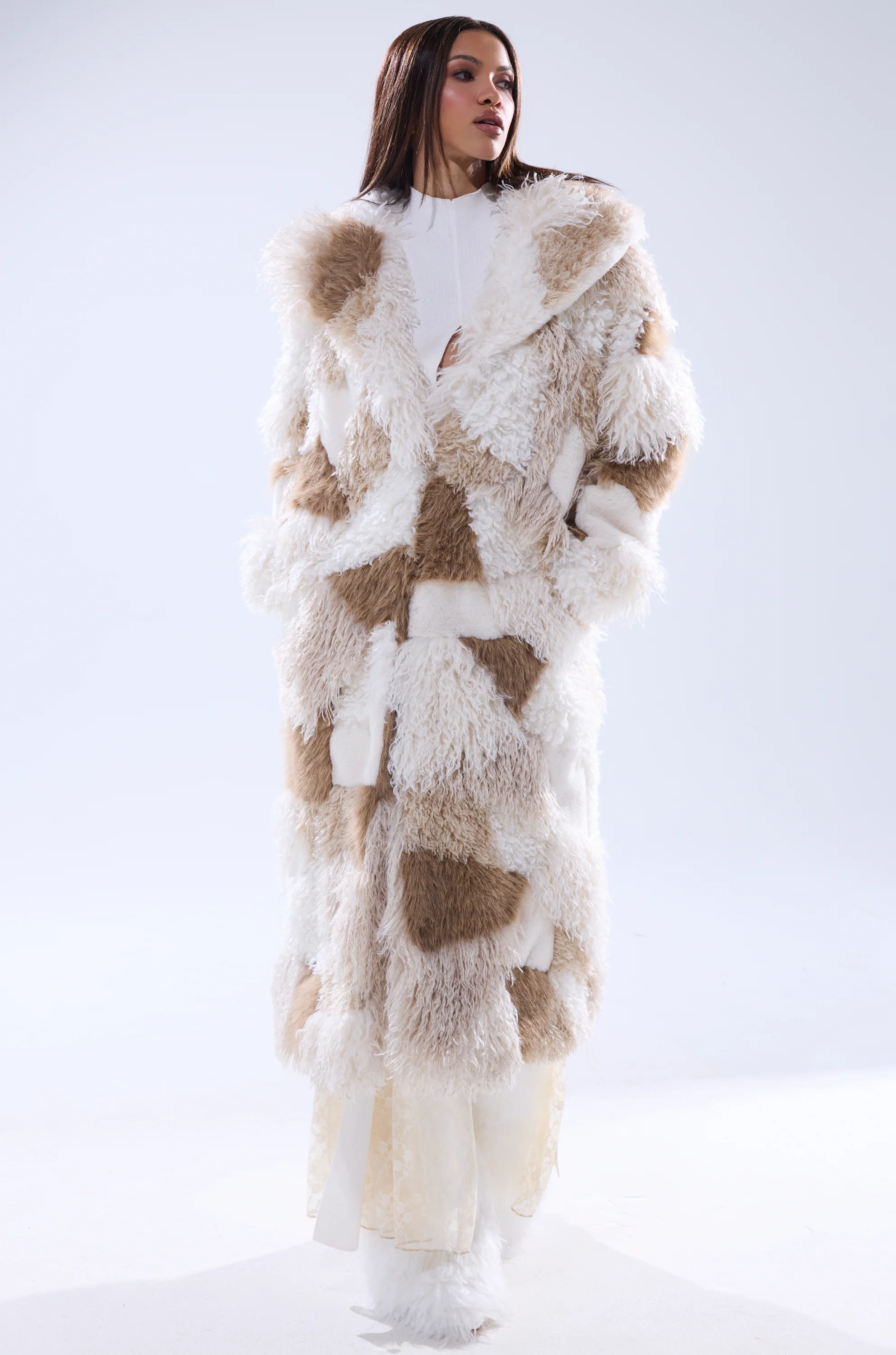 IN MY FEELS PATCHWORK FAUX FUR COAT - Image 9