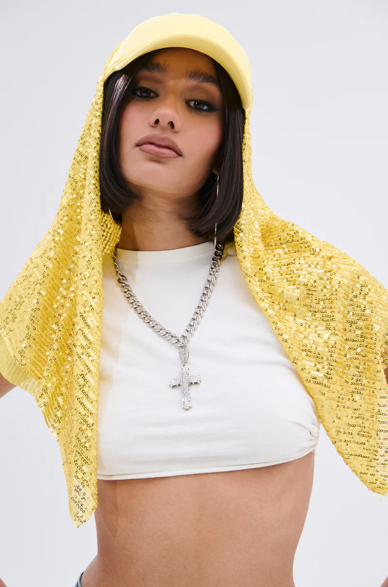 IN NYC SEQUIN SCARF HAT - Image 3