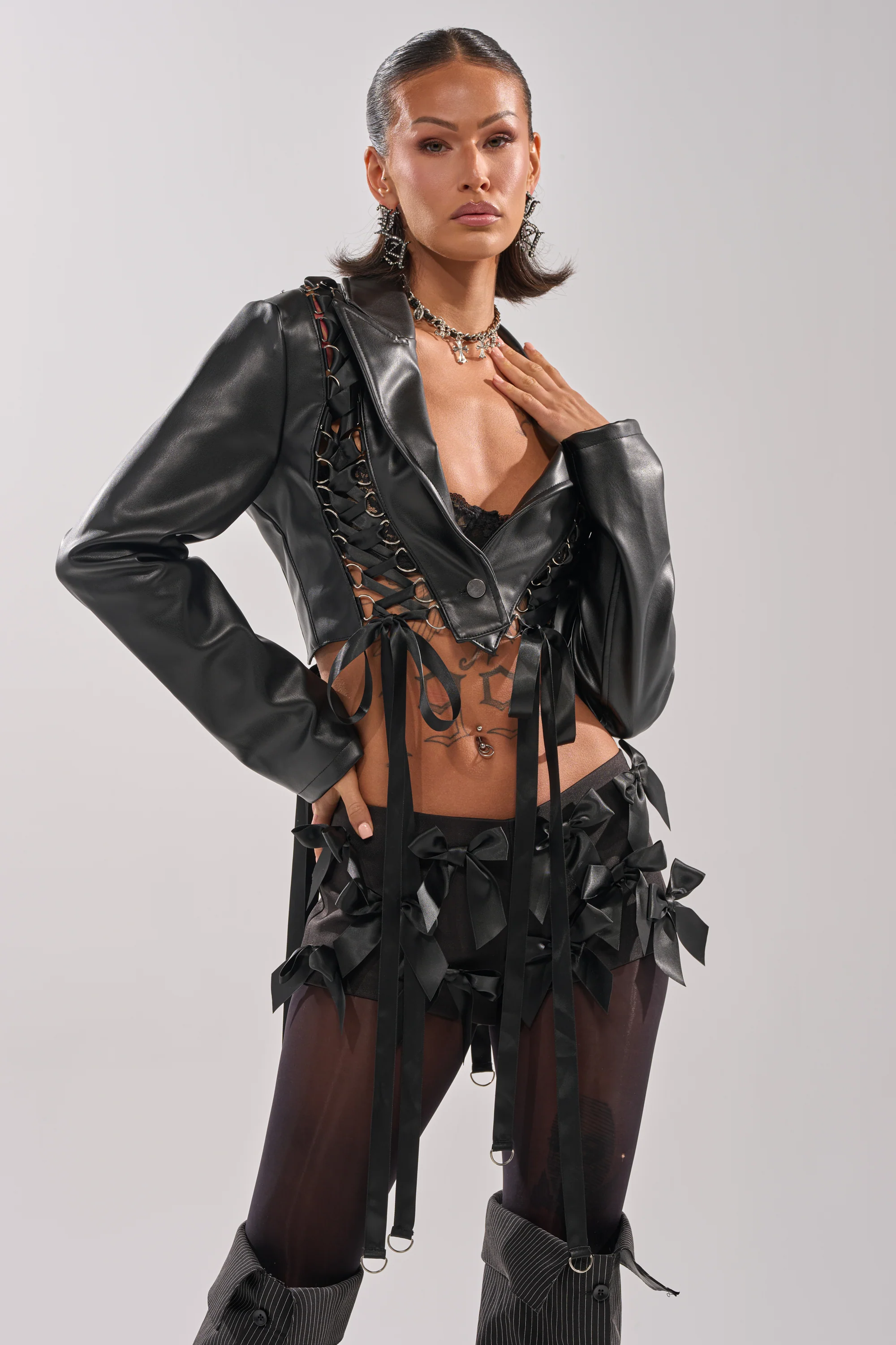 IN THE MOMENT LACE UP BLAZER - Image 2