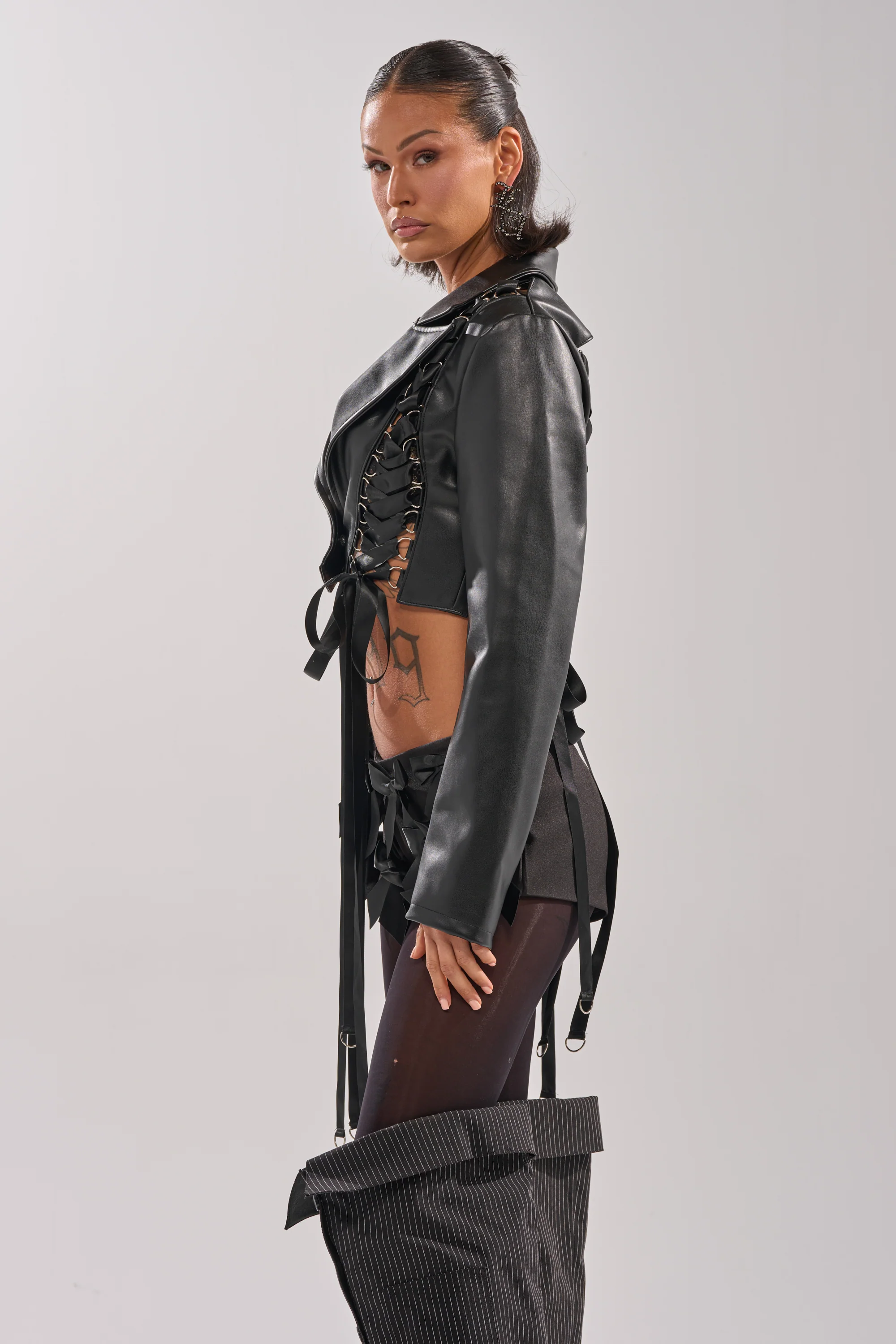 IN THE MOMENT LACE UP BLAZER - Image 4