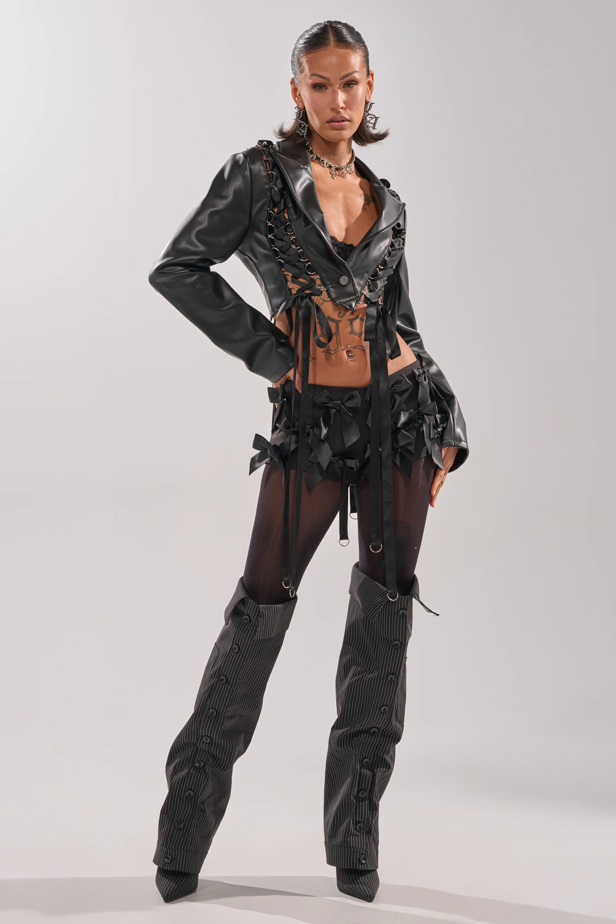 IN THE MOMENT LACE UP BLAZER - Image 6
