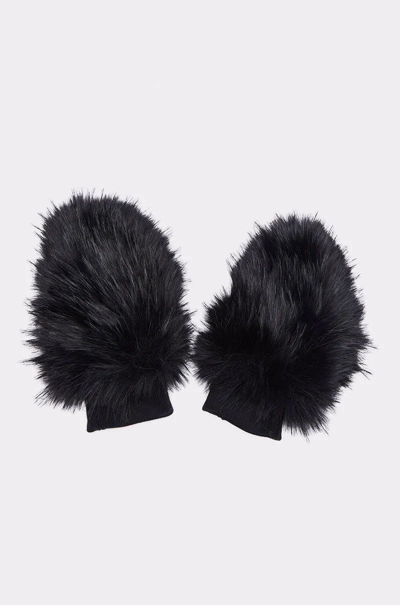 IN THE NIGHT FAUX FUR MITTENS - Image 2