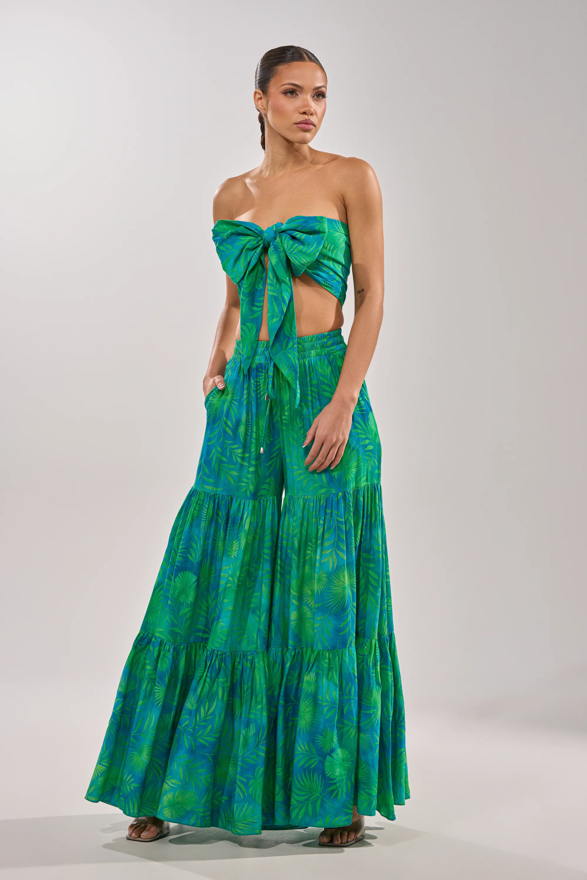 INTO THE GARDEN PALAZZO PANT IN GREEN - Image 10