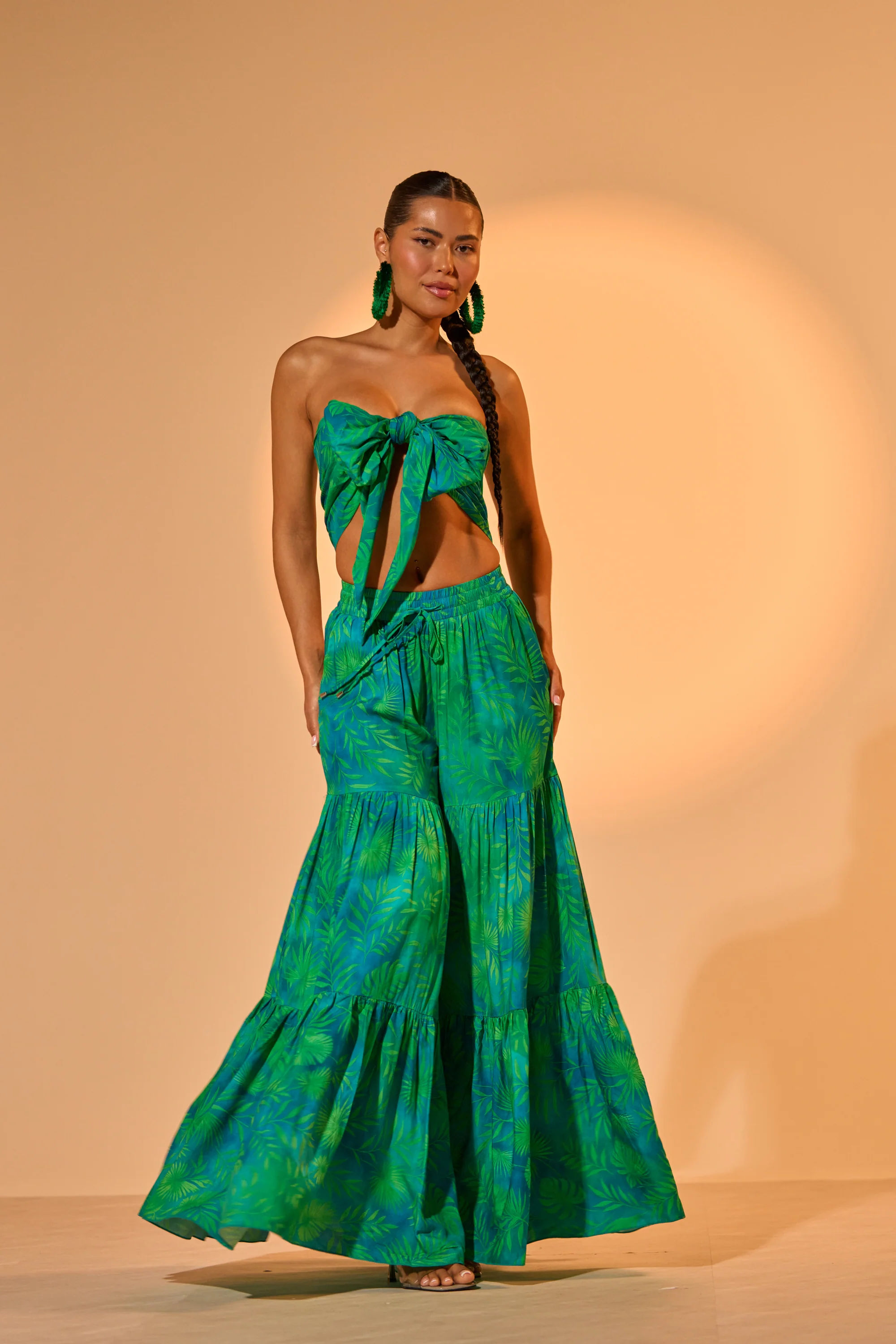 INTO THE GARDEN PALAZZO PANT IN GREEN - Image 2