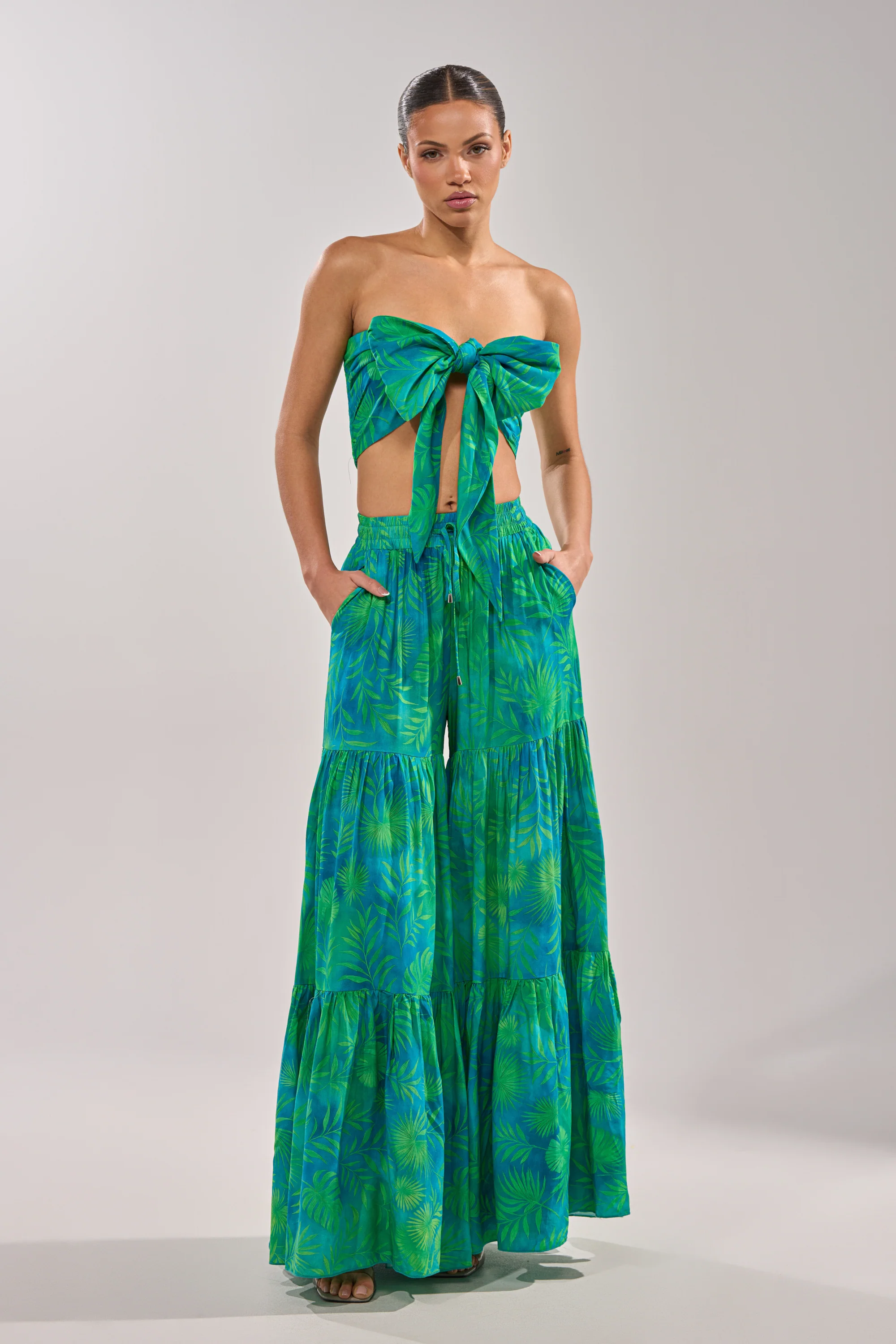 INTO THE GARDEN PALAZZO PANT IN GREEN - Image 8