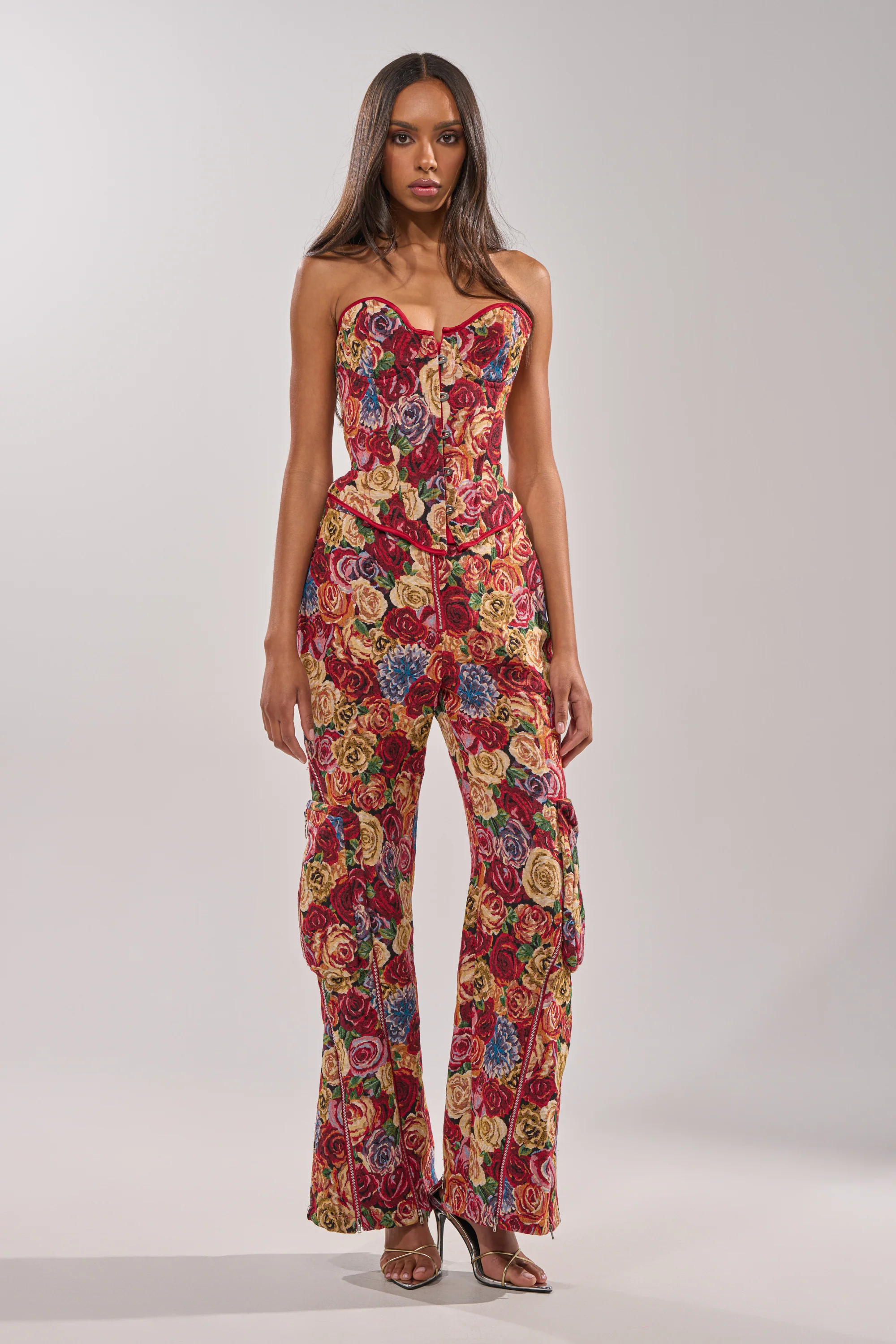 INTO THE THICK OF IT FLORAL BROCADE CORSET - Image 5