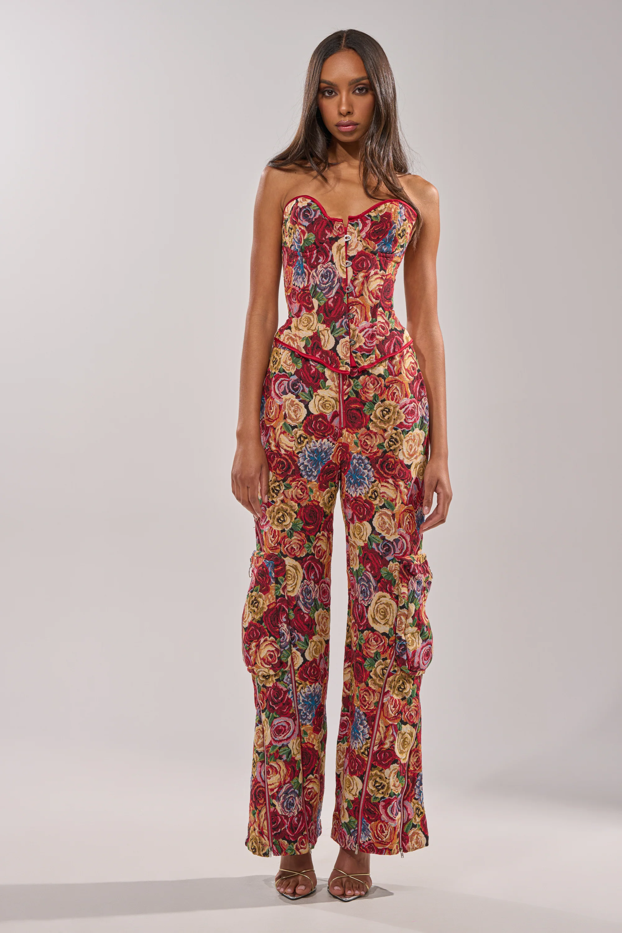 INTO THE THICK OF IT FLORAL BROCADE CORSET - Image 7
