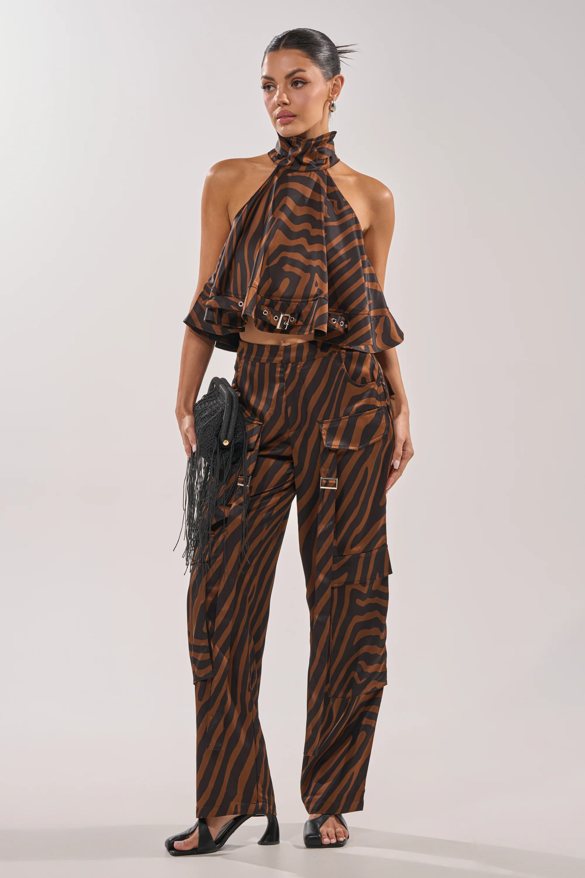 INTO THE WILD ZEBRA HALTER NECK BLOUSE - Image 6