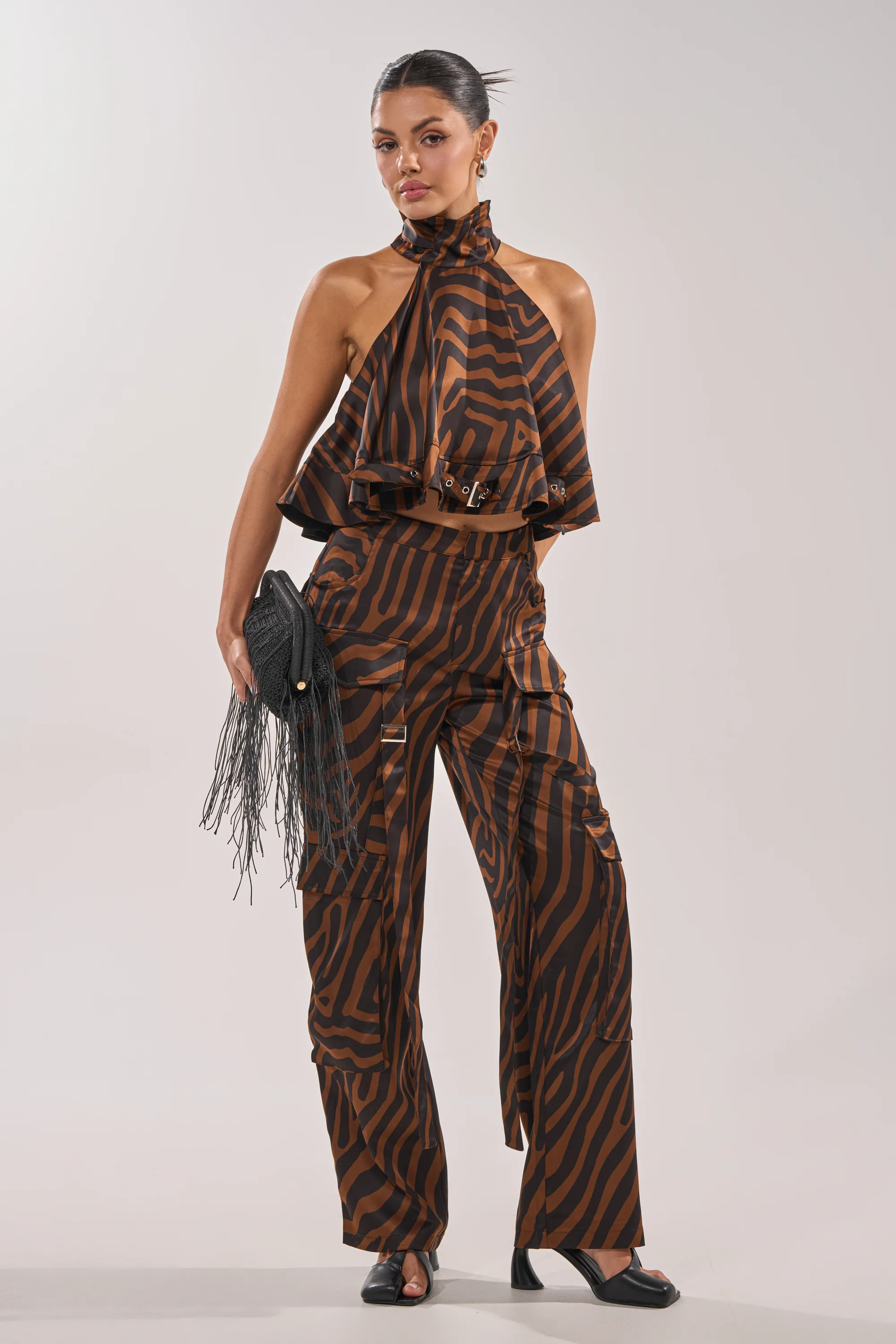 INTO THE WILD ZEBRA HALTER NECK BLOUSE - Image 8