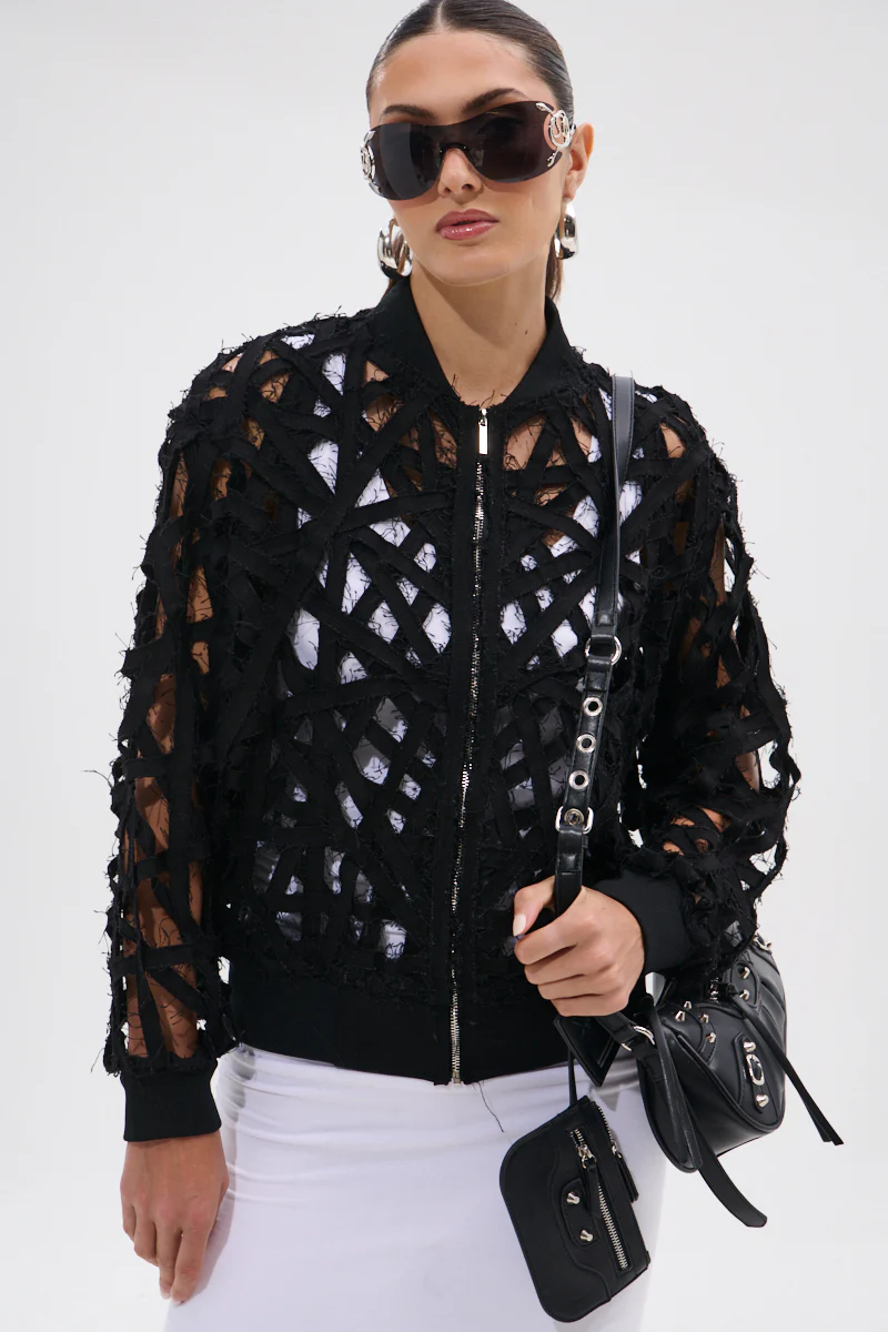 IONA CUTOUT DENIM BOMBER - Image 2