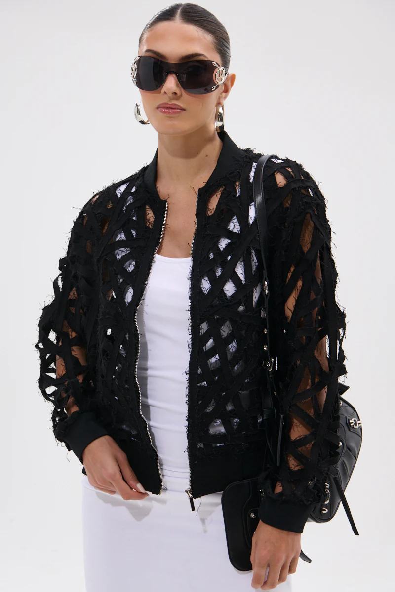 IONA CUTOUT DENIM BOMBER - Image 3